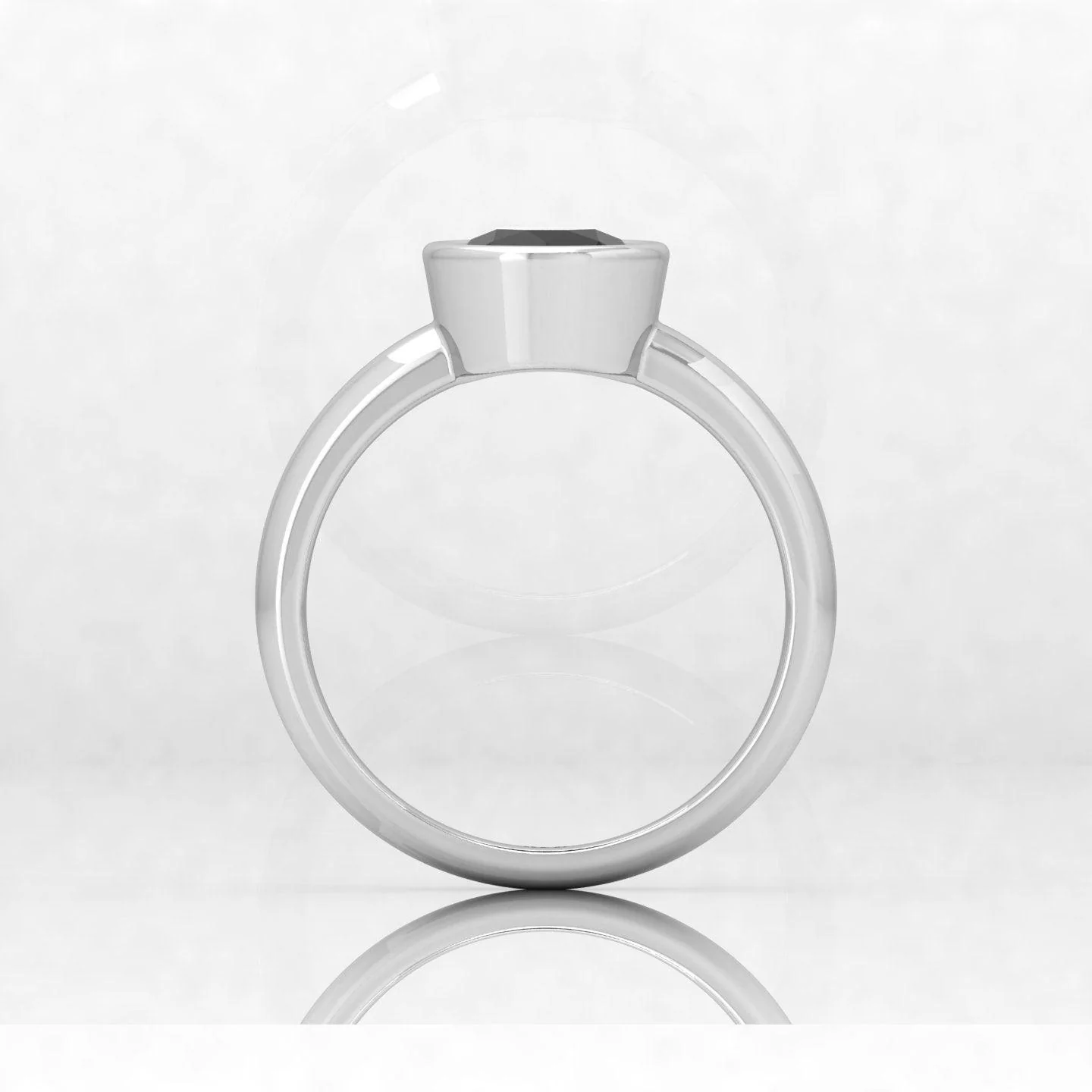 Great Offer..! Bezel Set Black Diamond Solitaire Engagement Ring - 1.00 carat - Image 7