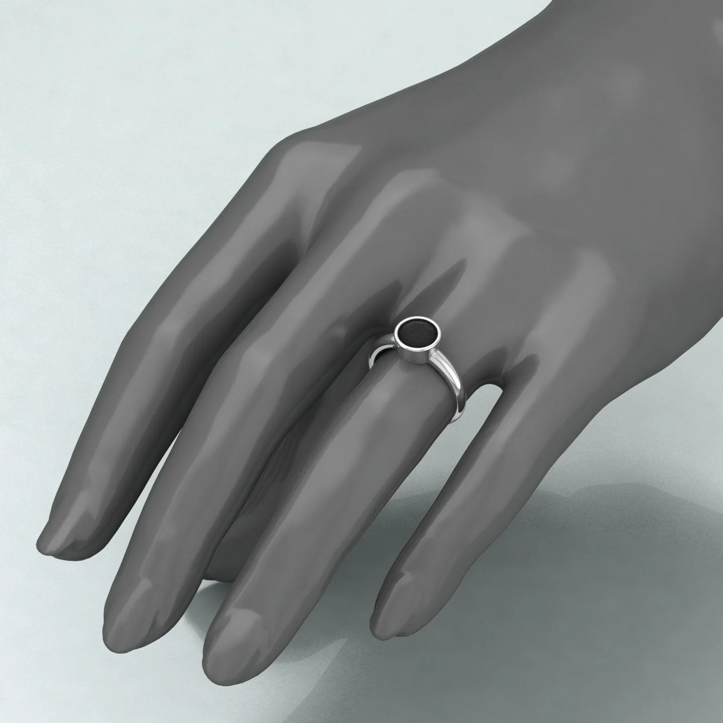 Great Offer..! Bezel Set Black Diamond Solitaire Engagement Ring - 1.00 carat - Image 8