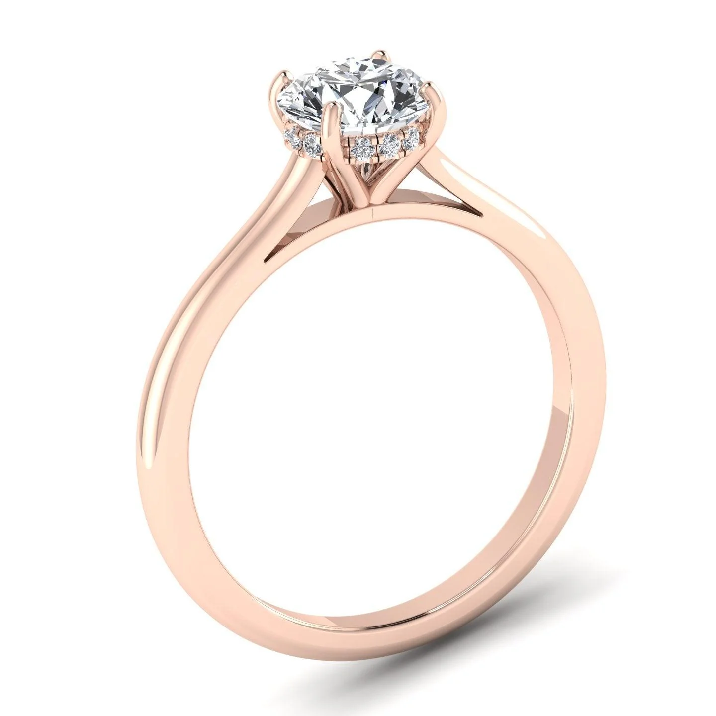 Hidden Halo - Diamond Solitaire Ring in Platinum - Image 4