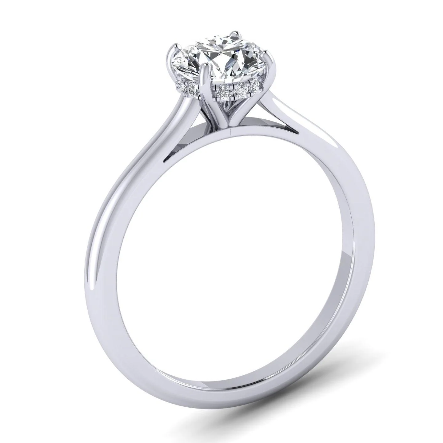 Hidden Halo - Diamond Solitaire Ring in Platinum - Image 7