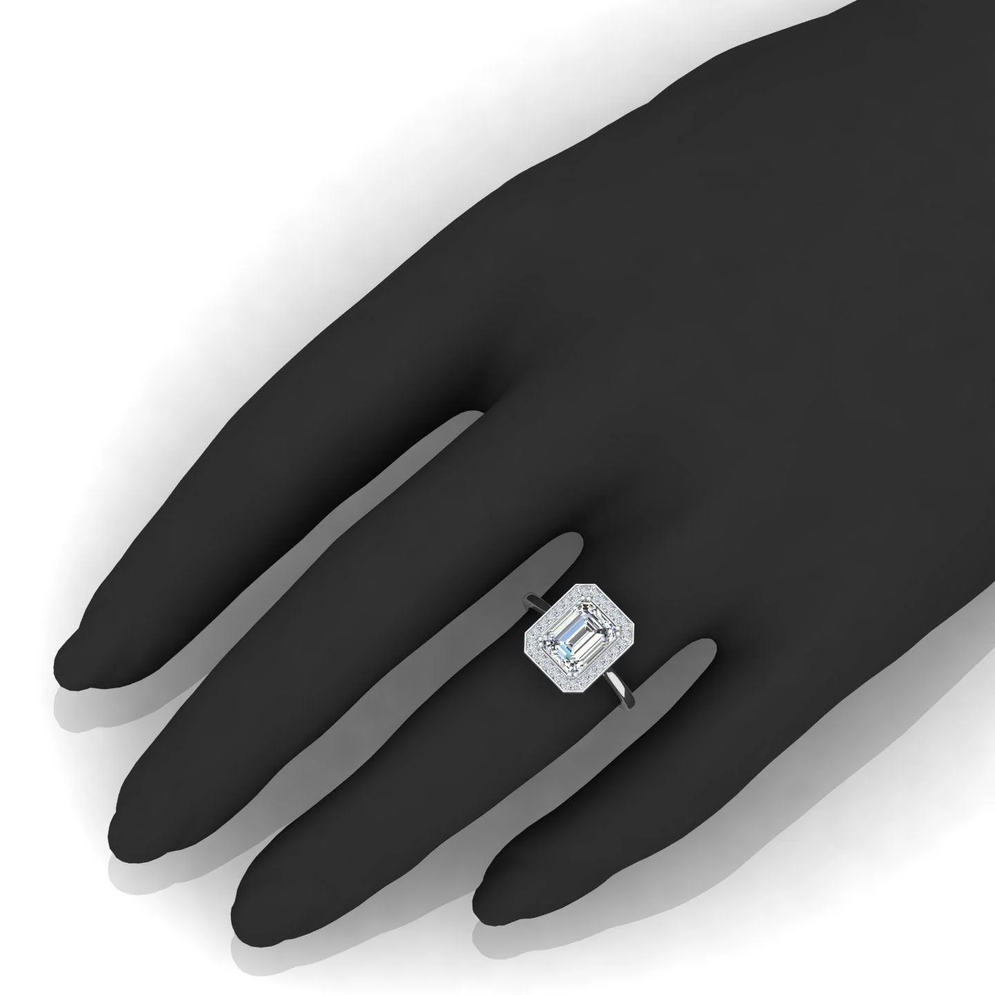 IGI Certified 1.20Ct E/VVS Emerald & Diamond Halo Engagement Ring in Platinum - Image 6