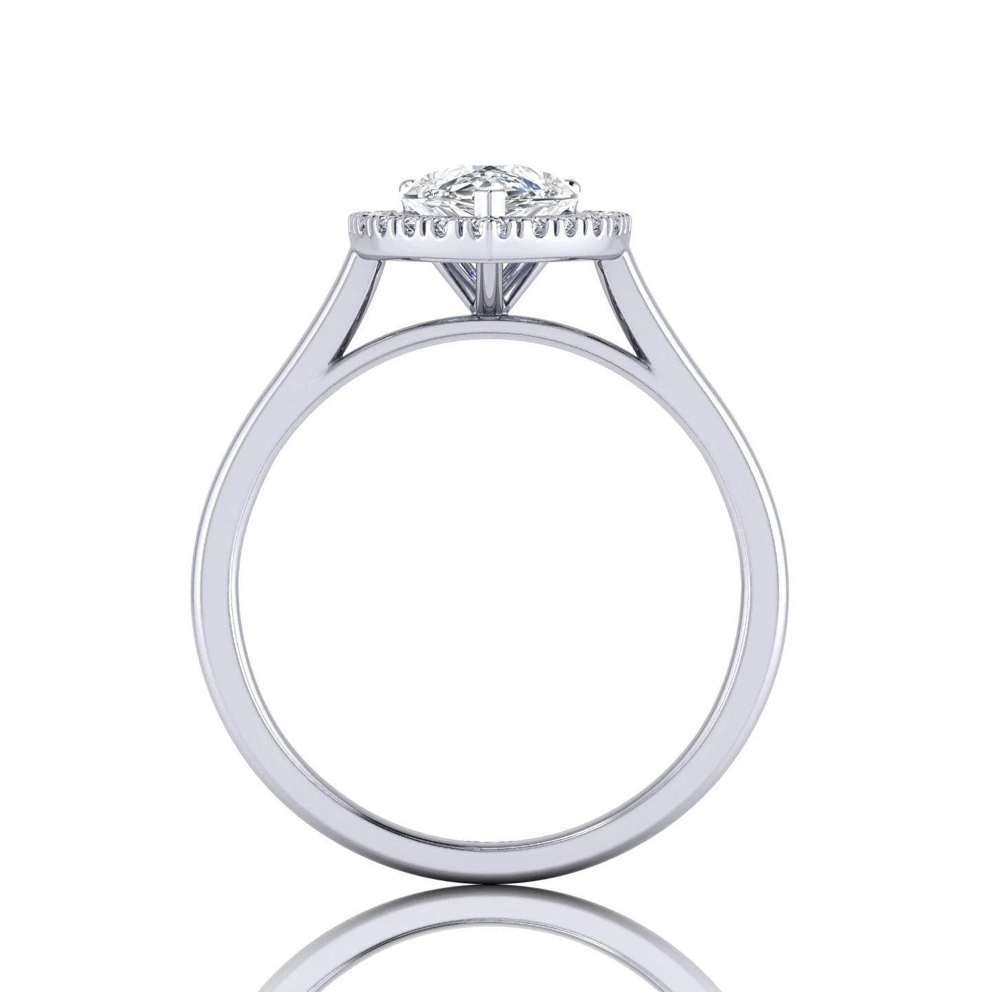 IGI Certified 1.20Ct Pear & Diamond Halo Engagement Ring in Platinum , 18k Gold - Image 5