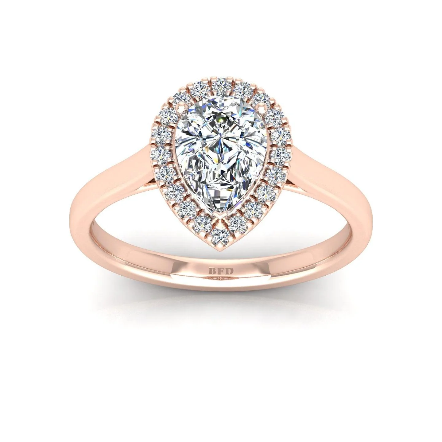 IGI Certified 1.20Ct Pear & Diamond Halo Engagement Ring in Platinum , 18k Gold - Image 7