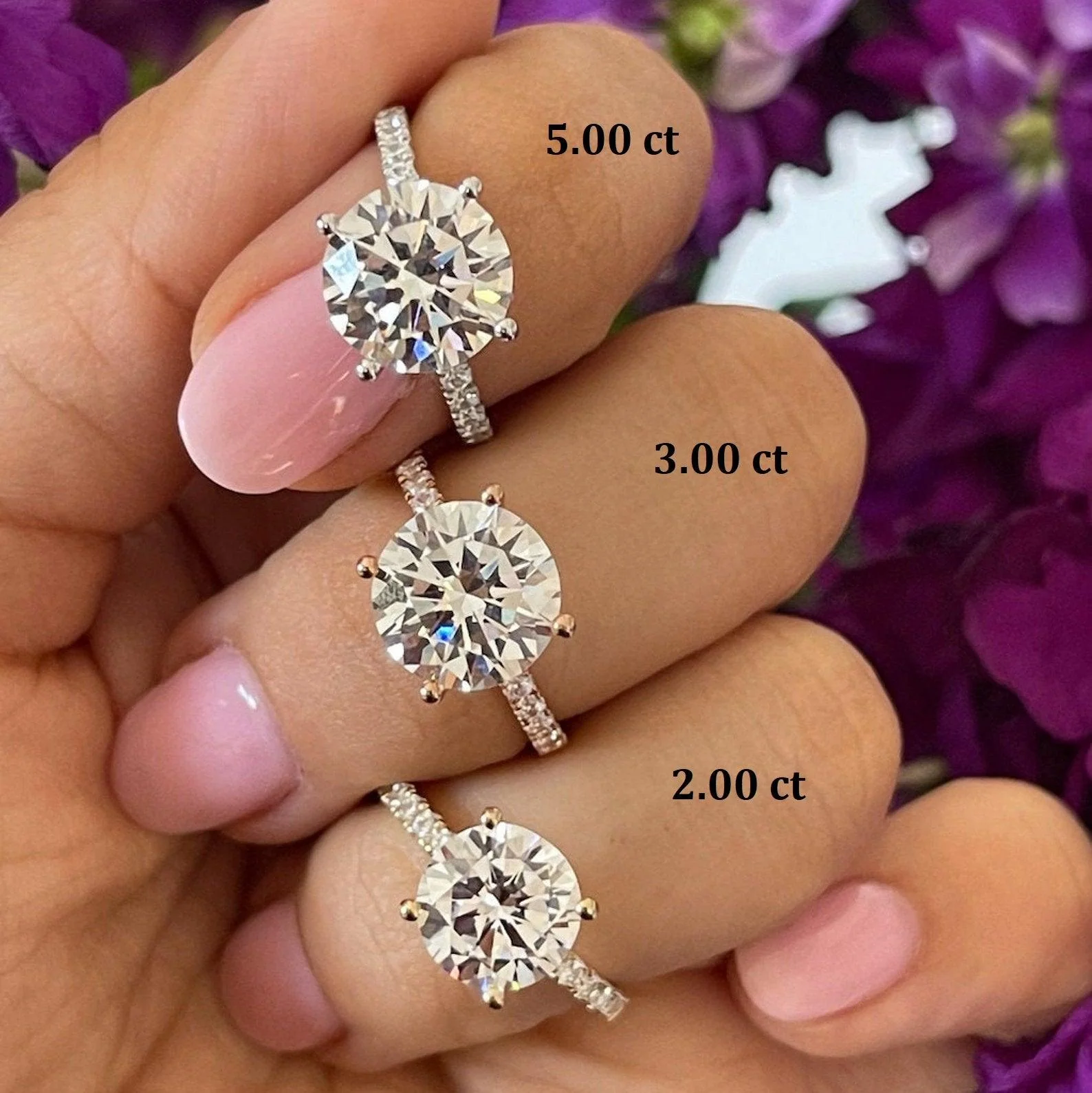 IGI Certified VS Quality 2.50ct-3.50Ct Round Diamond Bridal Set Engagement Ring - Image 3