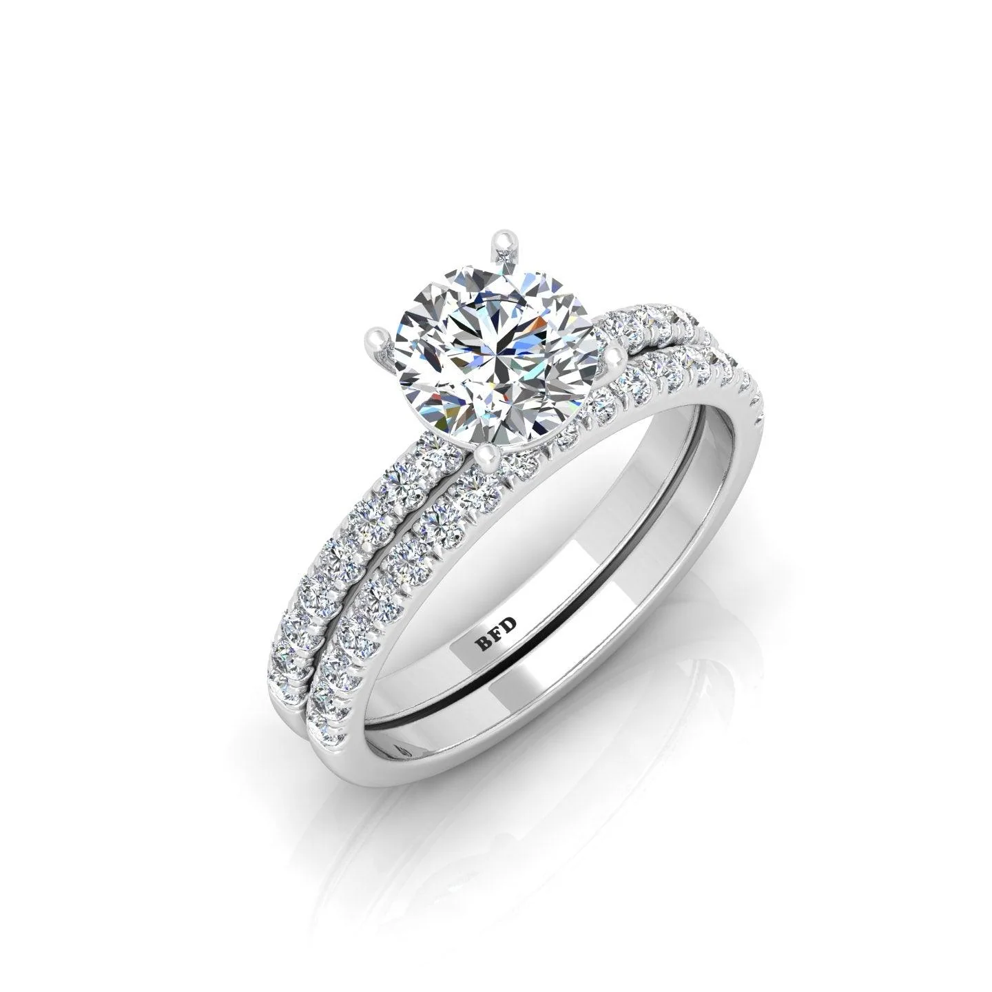 IGI Certified VS Quality 2.50ct-3.50Ct Round Diamond Bridal Set Engagement Ring - Image 4