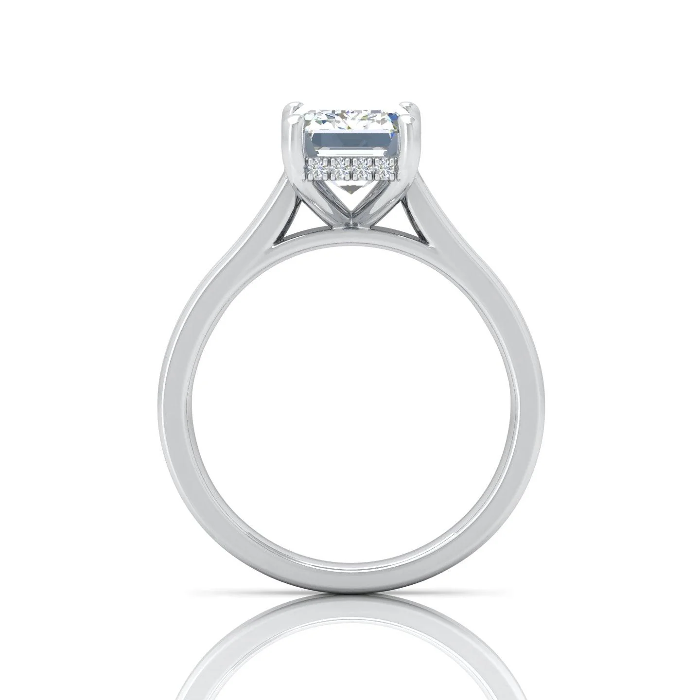 IGI Certified 4.00Ct F/VS Radiant Cut Diamond Hidden Halo Women's Engagement Ring - Image 2