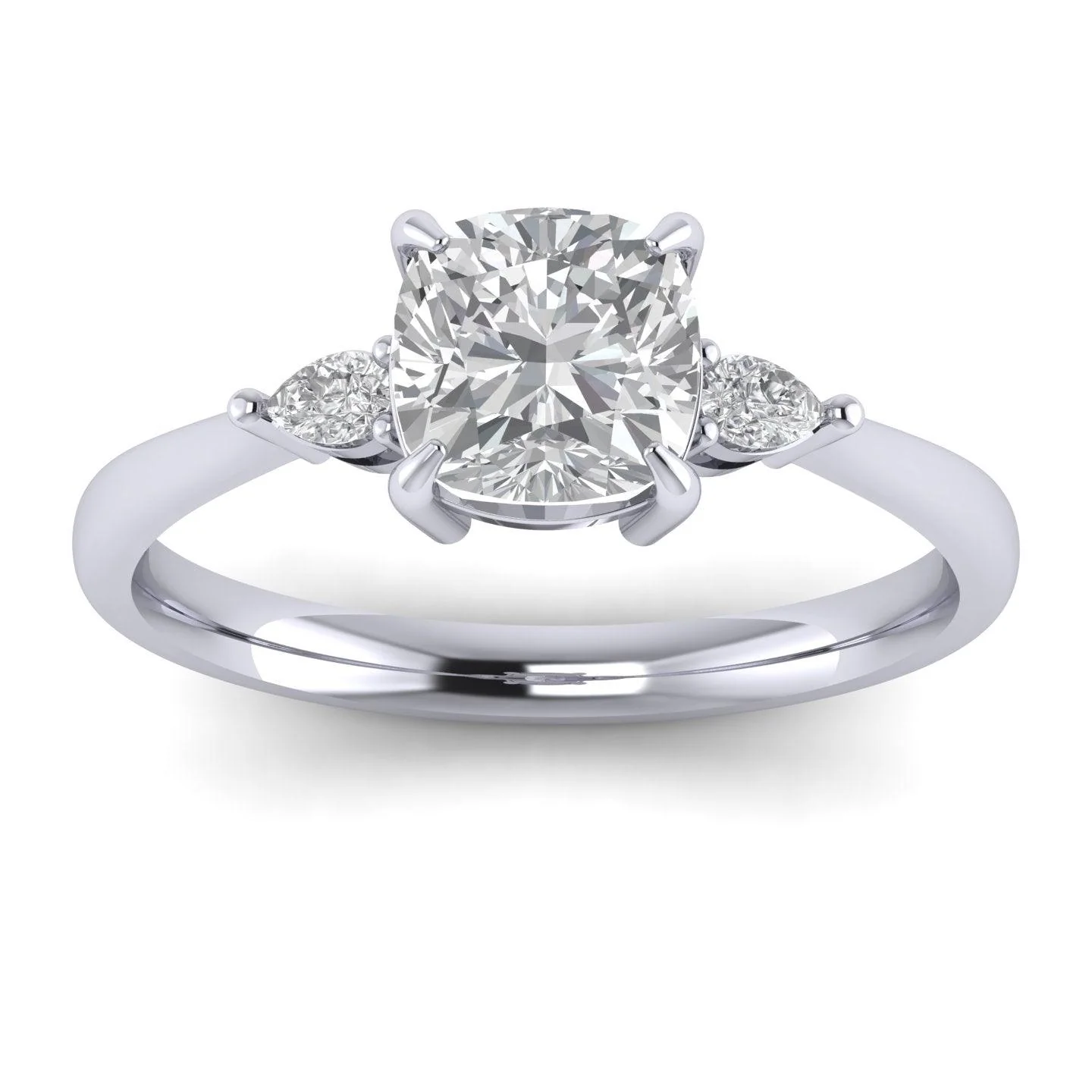 IGI Certified Cushion Diamond Engagement Ring Platinum 2.25Ct F/VS - Image 4