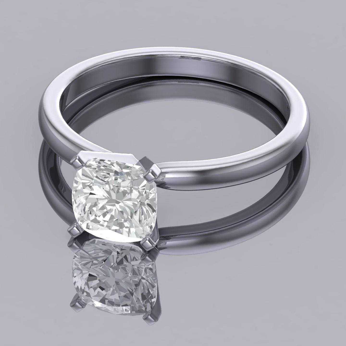 IGI Certified Cushion Diamond Solitaire Engagement Ring Platinum 1.00Ct D/VS - Image 5