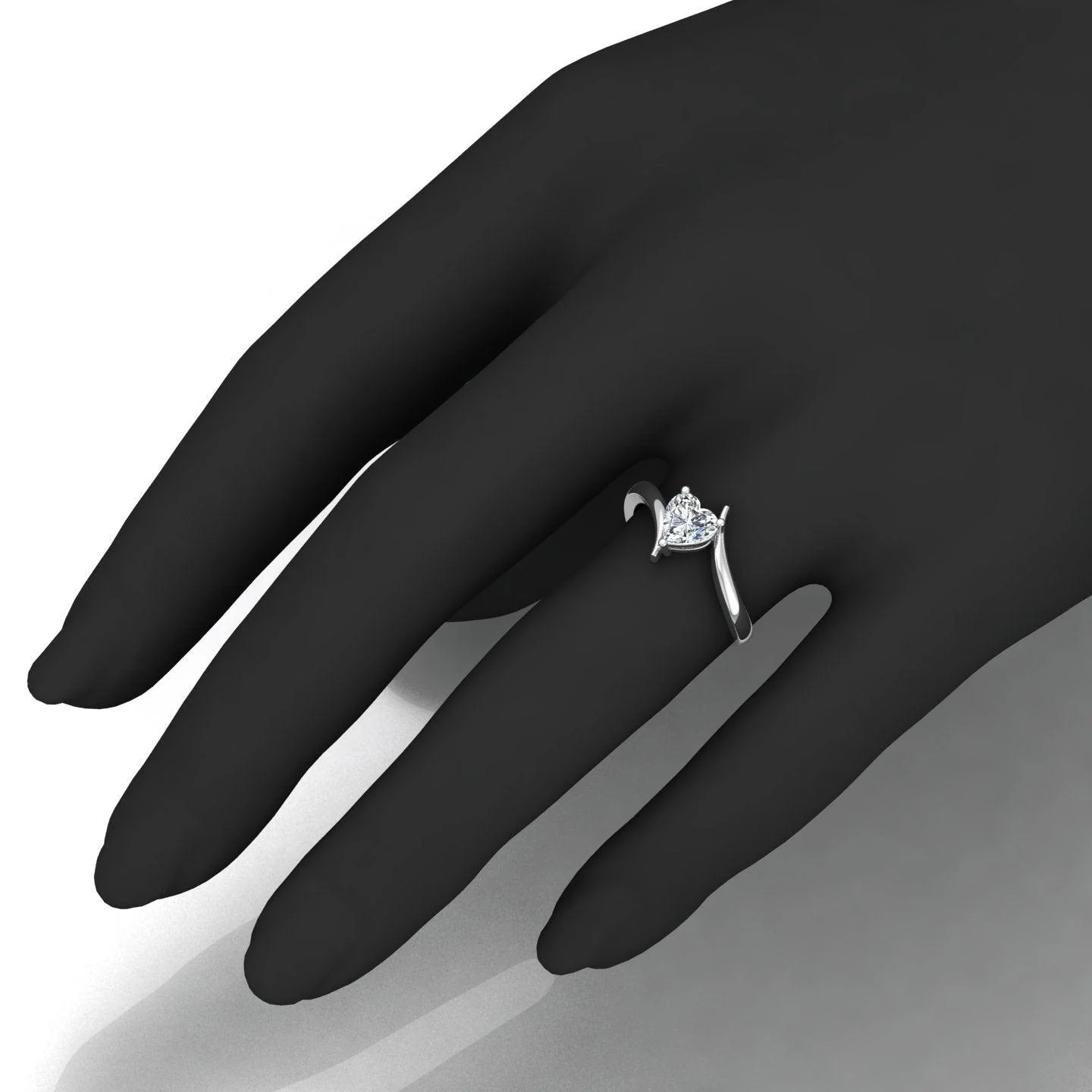 IGI Certified E/VS Heart Shape Diamond Solitaire Engagement Ring - Image 2