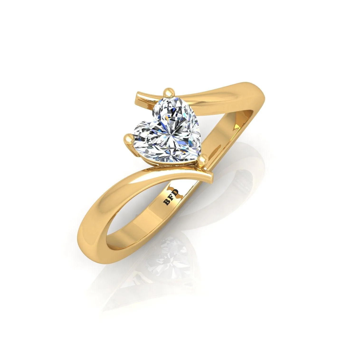 IGI Certified E/VS Heart Shape Diamond Solitaire Engagement Ring - Image 3