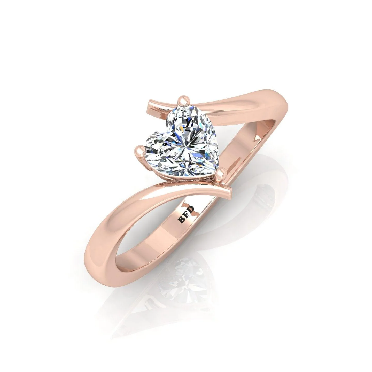 IGI Certified E/VS Heart Shape Diamond Solitaire Engagement Ring - Image 4