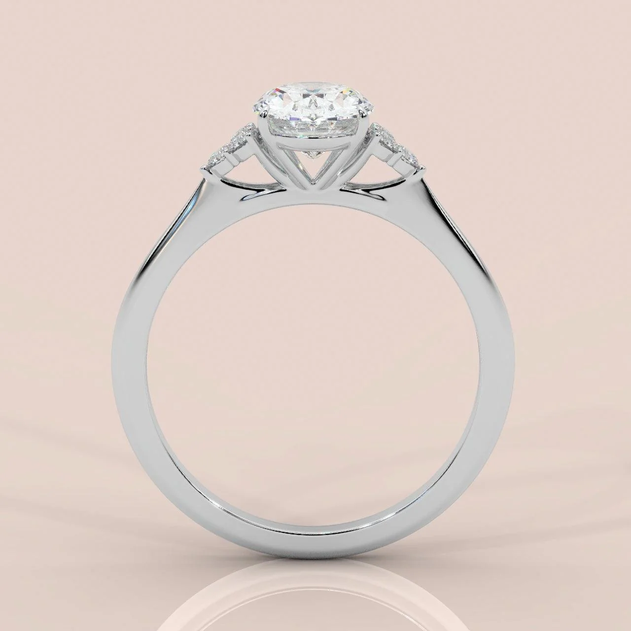 IGI Certified D/VS Oval Diamond Comfort Fit Engagement Ring set in Platinum / 18k Gold 1.15Carat - Image 2