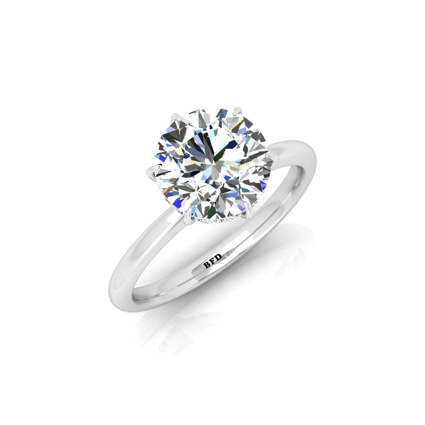 IGI Certified F/VS 6.00 Carat Lab Grown Round Diamond Hidden Halo Engagement Ring - 950 Platinum - Image 3