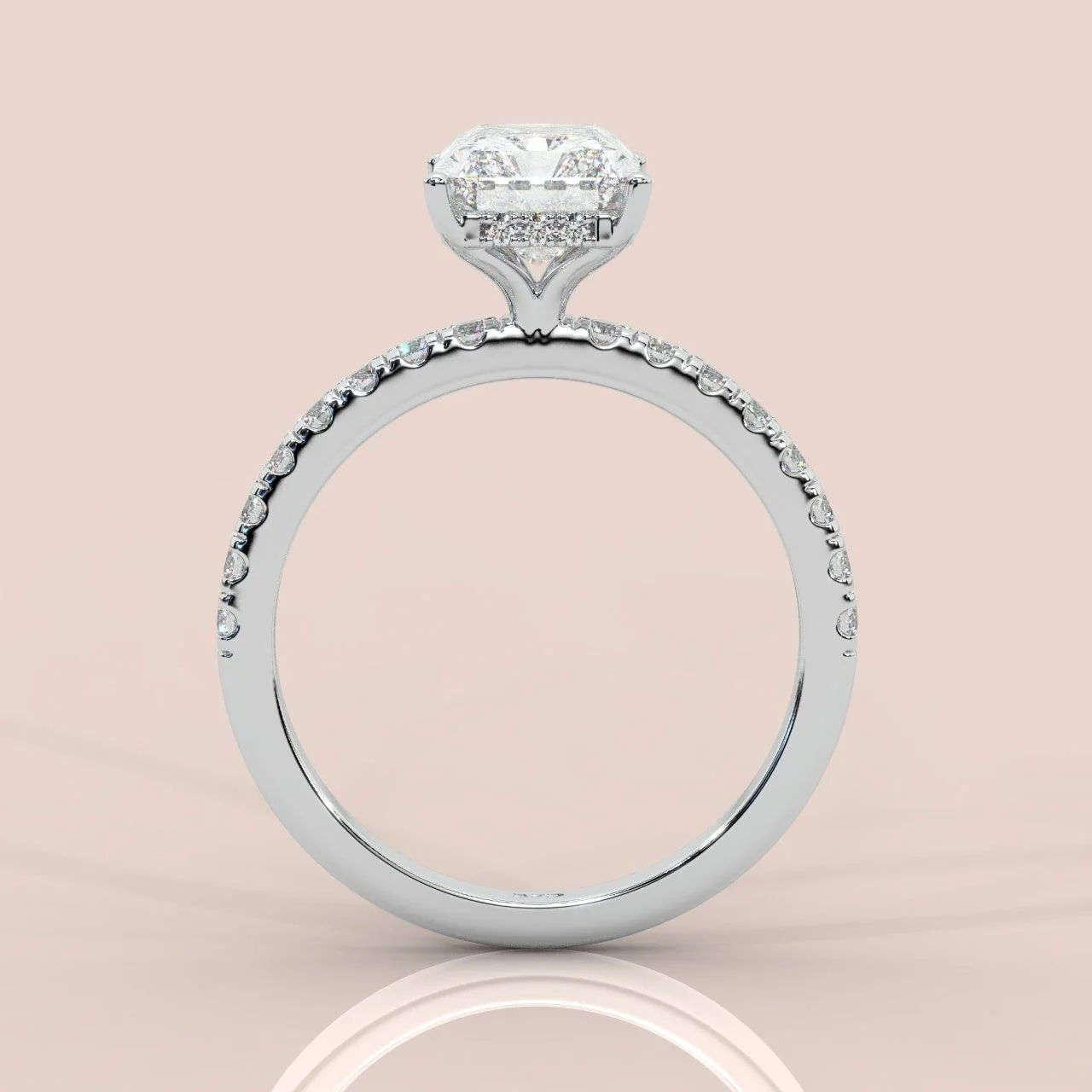 IGI Certified Radiant Diamond Hidden Halo Engagement Ring Platinum 1.00Ct - 7.00Ct - Image 5