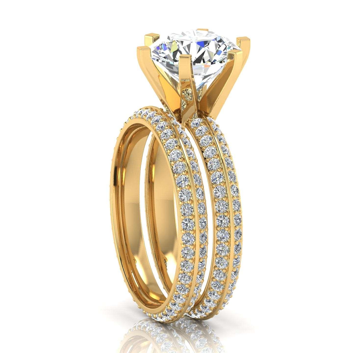 6.00Ct Round Diamond Bridal Set Engagement Ring in Platinum / 18k Gold - Image 7