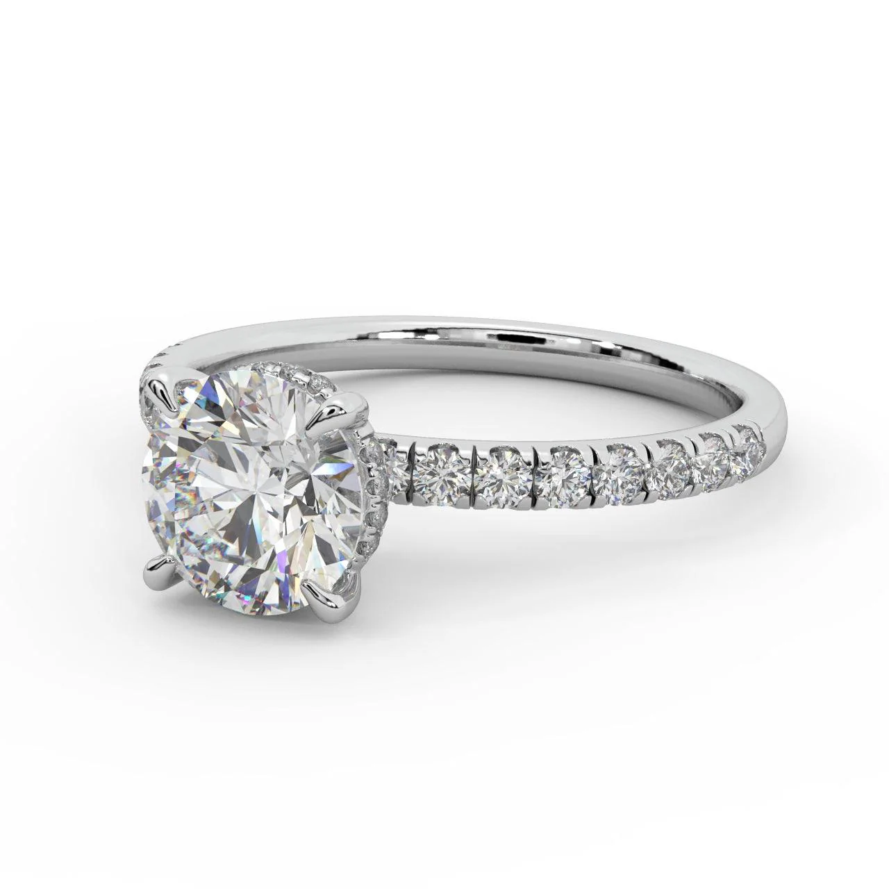 IGI Certified 1.50Ct - 2.00Ct Round Diamond Hidden Halo Engagement Ring in White Gold - Image 3