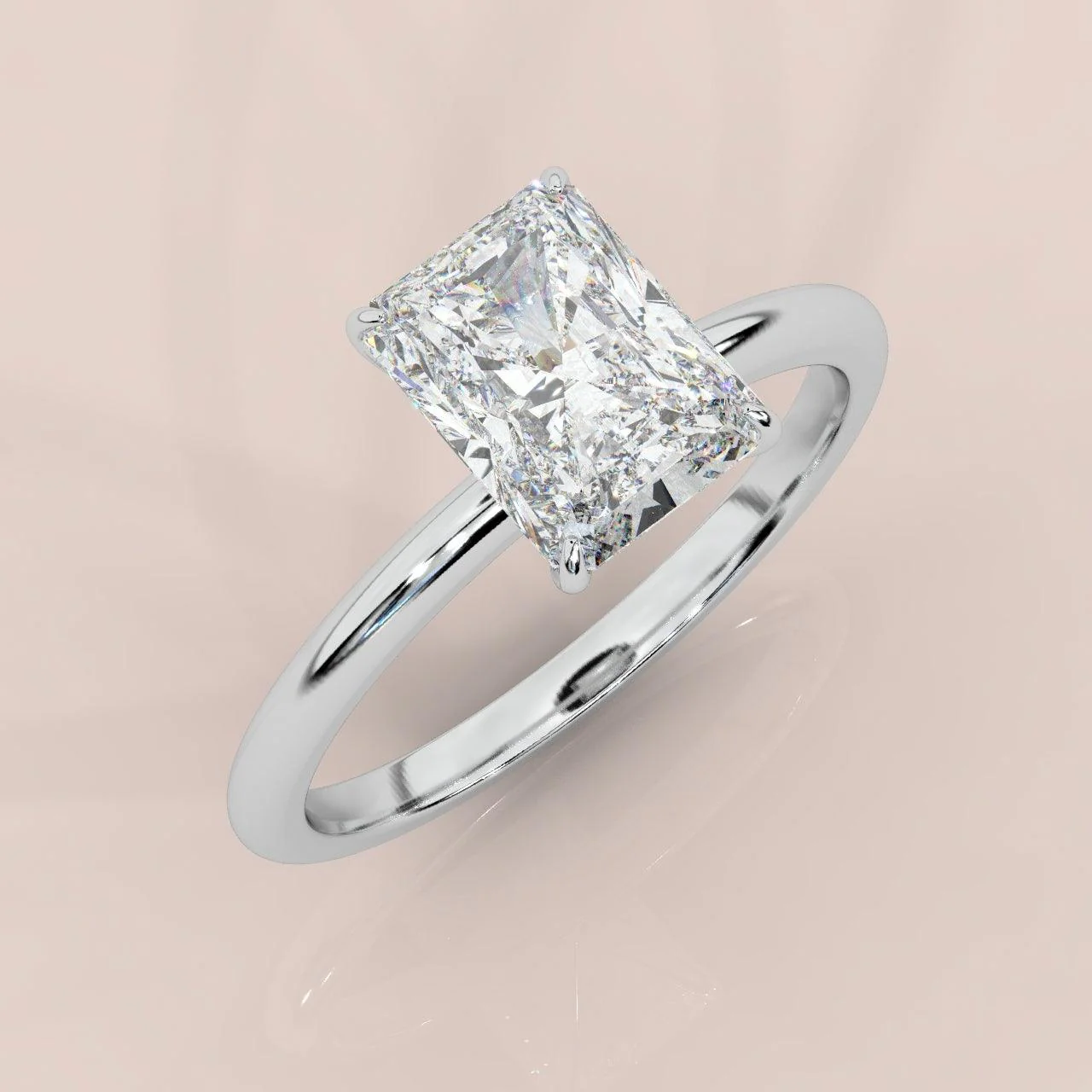 Last Piece IGI Certified VS Quality 1.00-1.50Ct Radiant Diamond Hidden Halo Engagement Ring - Image 3