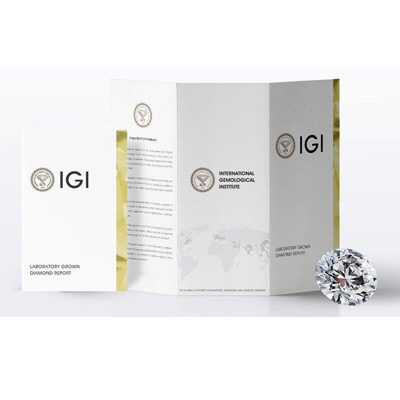 IGI Certified 6.50ct - 7.50ct Lab Grown Round Diamond Trilogy Engagement Ring in Platinum - Image 7