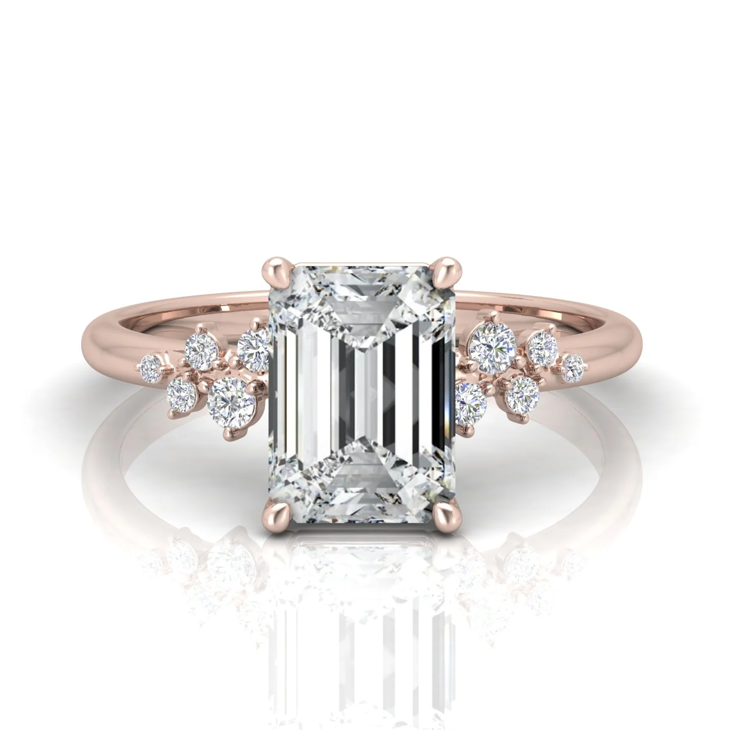 Jasmine Emerald Diamond Engagement Ring - Image 11