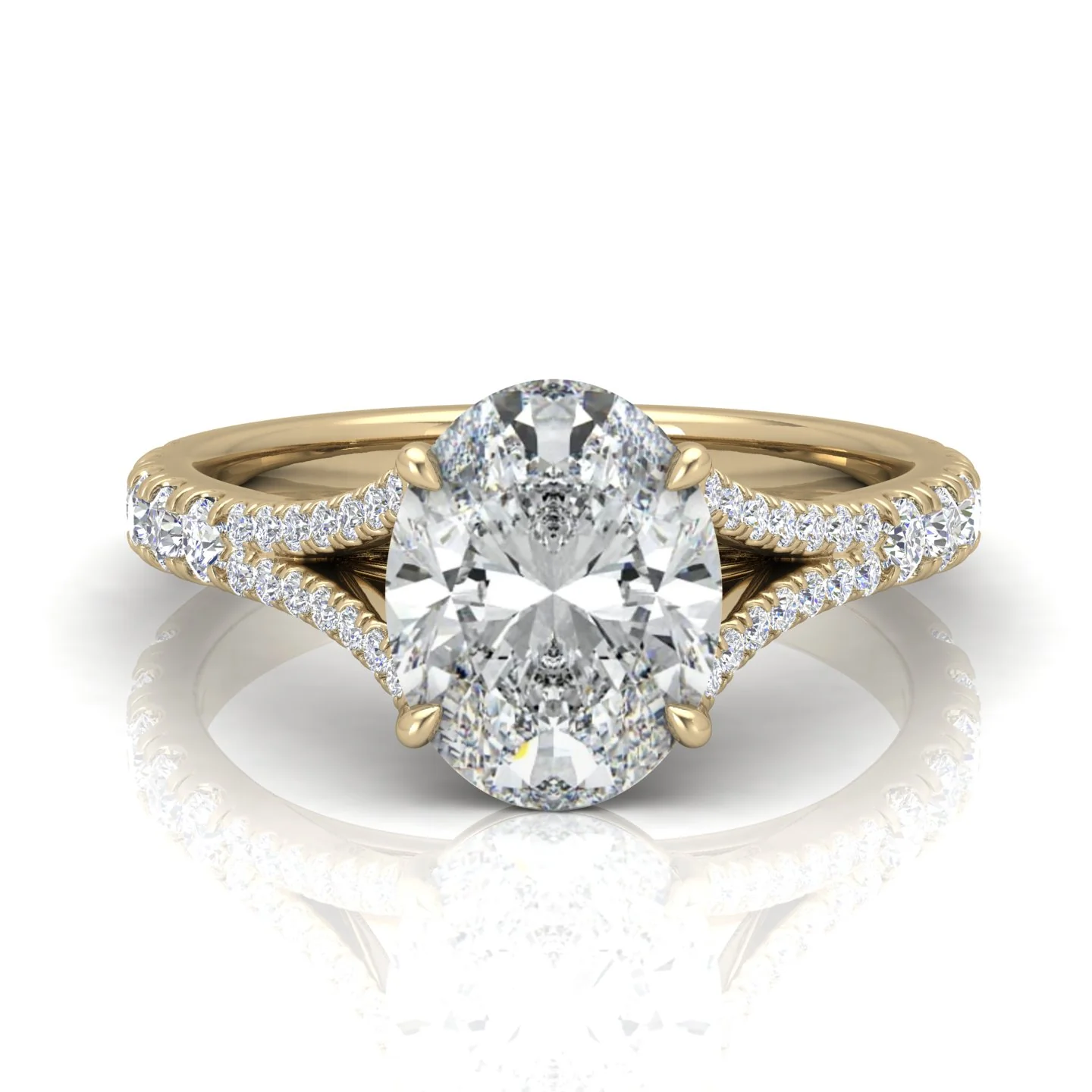 Julie Oval Diamond Split Shank Engagement Ring