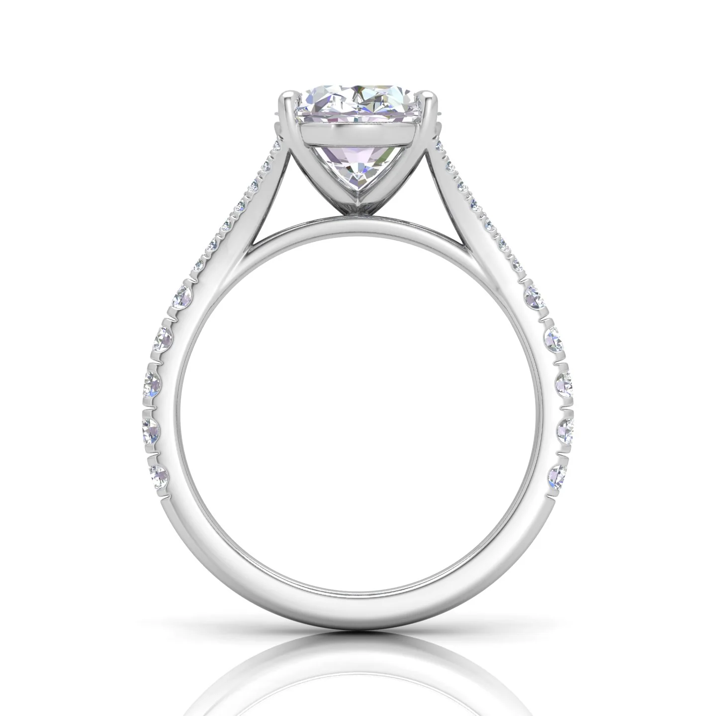 Julie Oval Diamond Split Shank Engagement Ring - Image 8