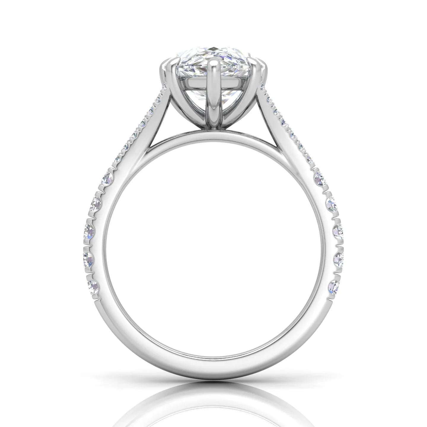 Julie Pear Diamond Split Shank Engagement Ring - Image 6