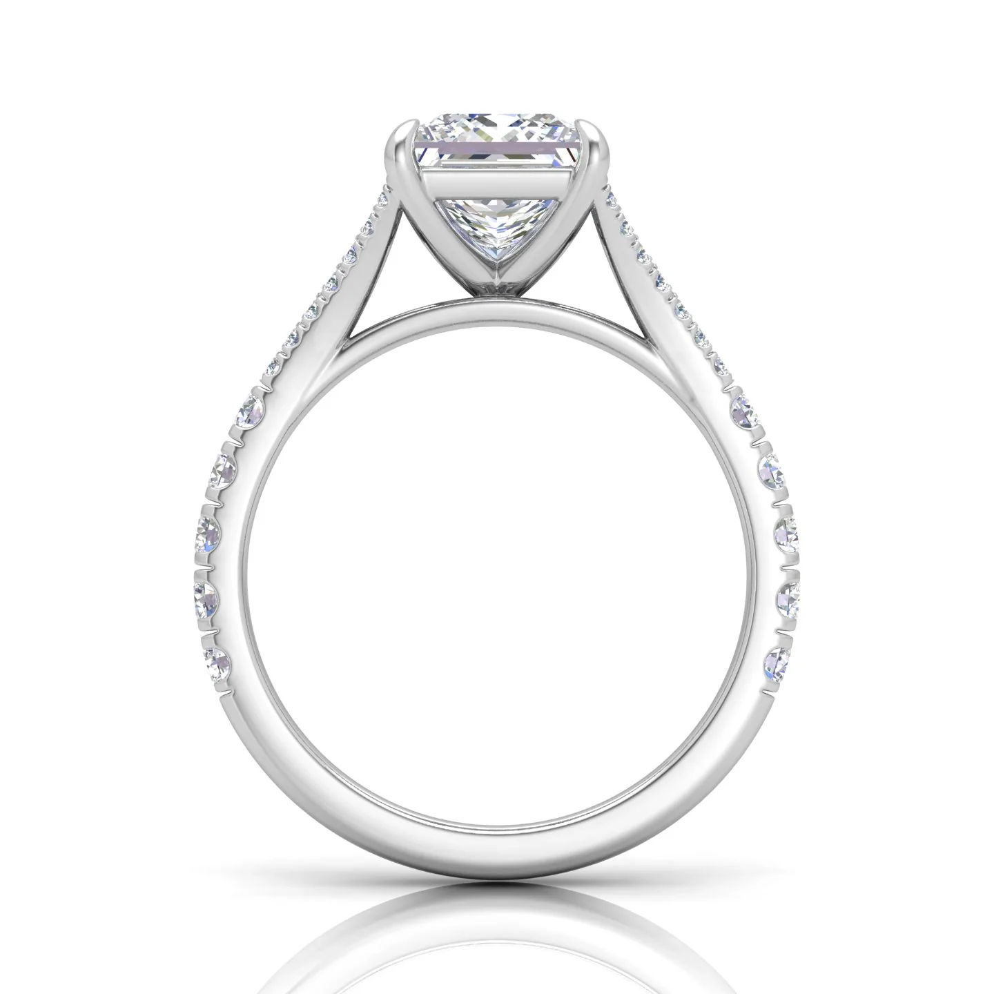 Julie Princess Diamond Split Shank Engagement Ring - Image 7