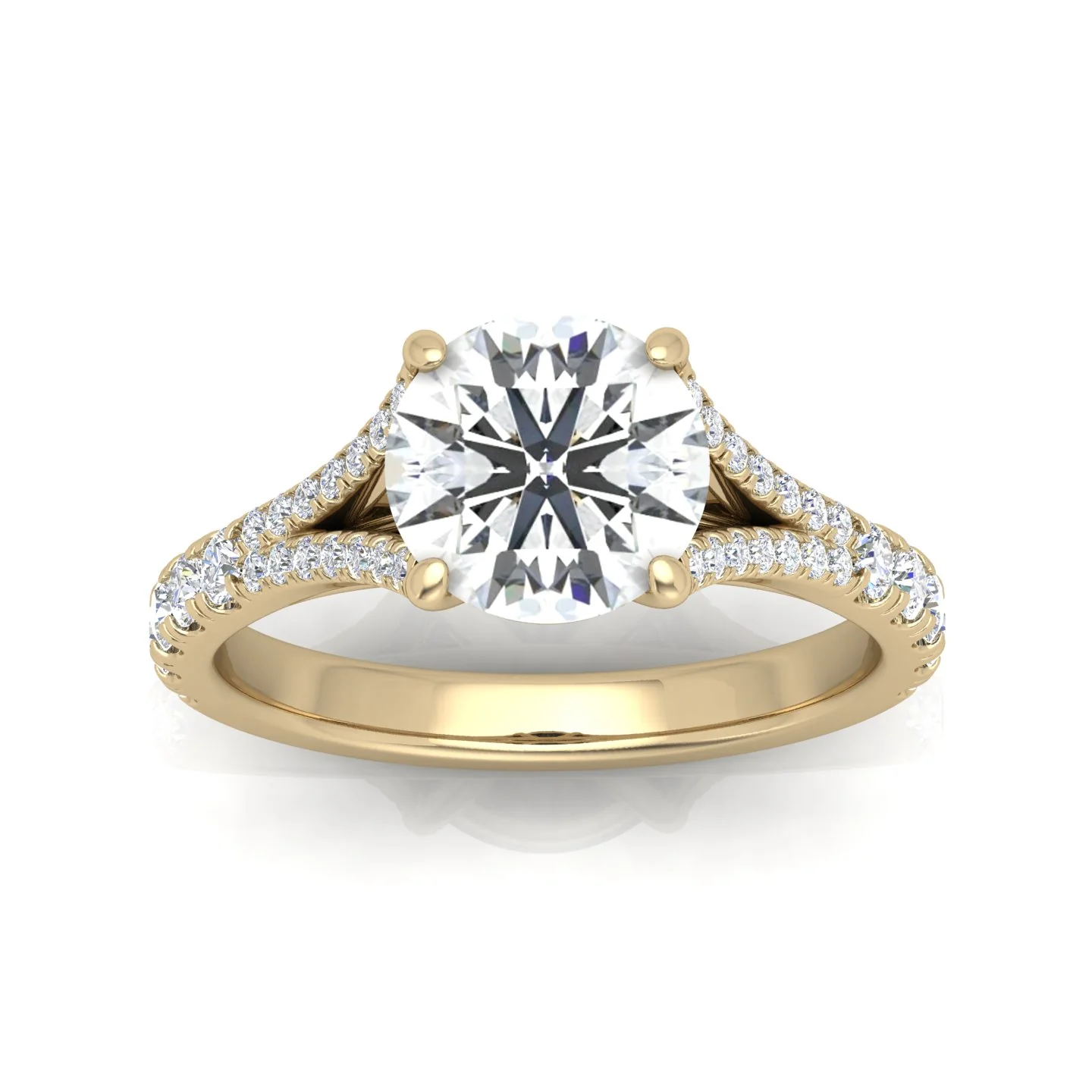 Julie Round Diamond Split Shank Engagement Ring - Image 10