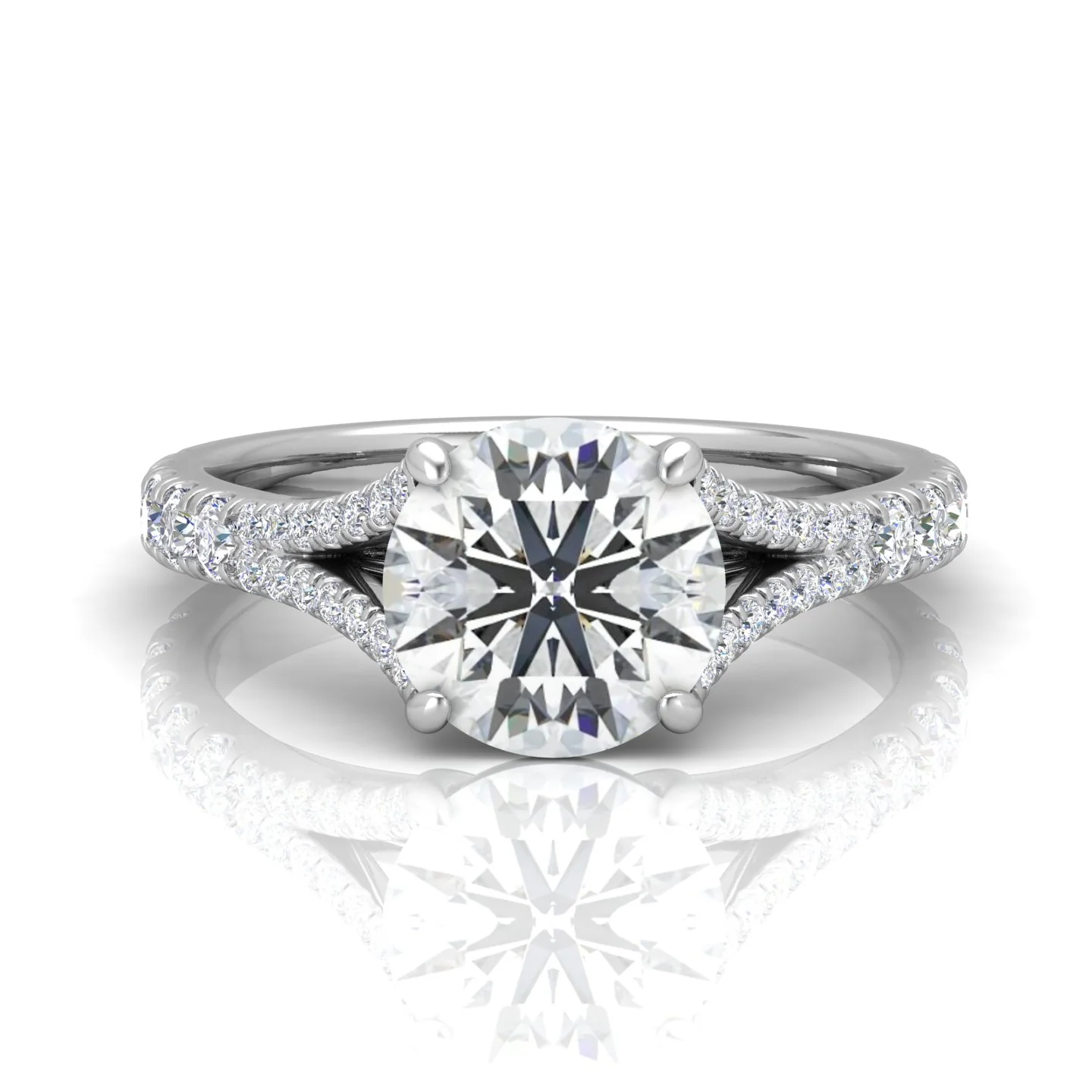 Julie Round Diamond Split Shank Engagement Ring - Image 14