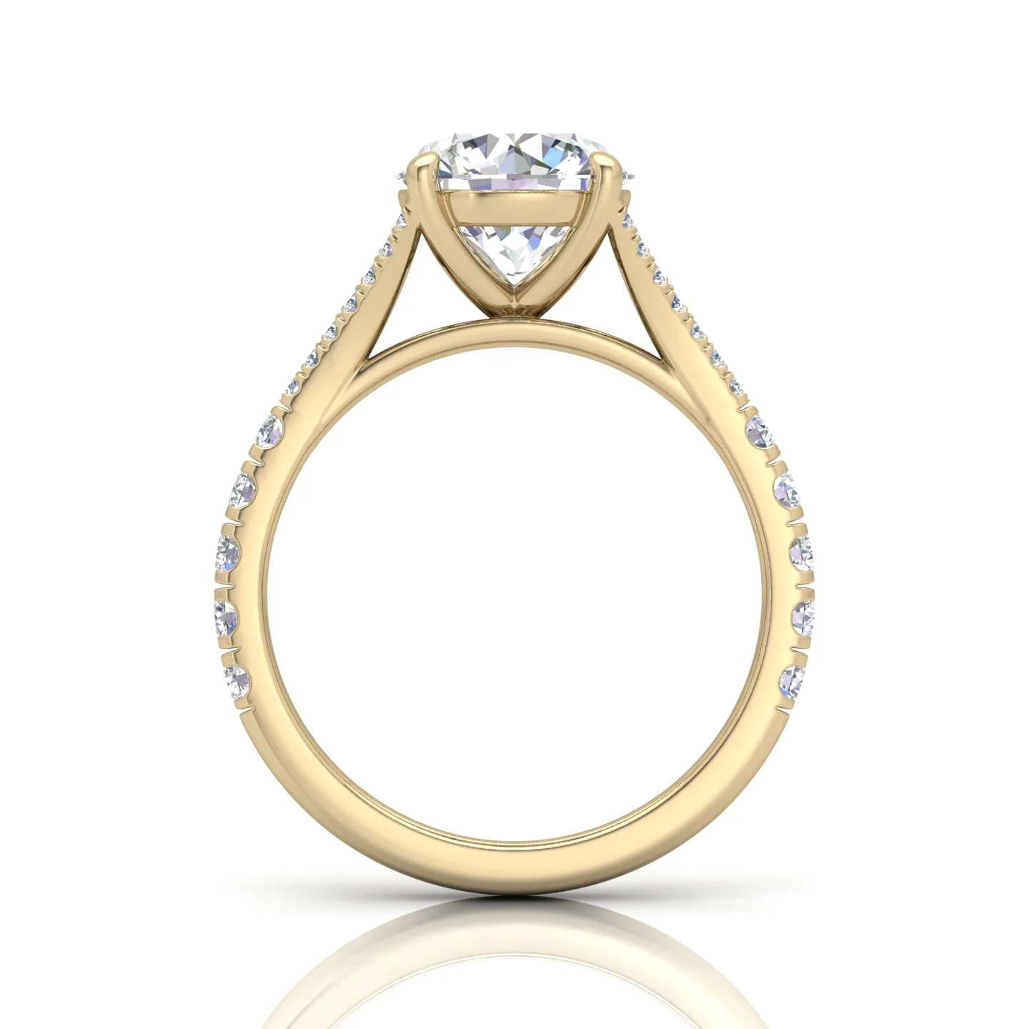 Julie Round Diamond Split Shank Engagement Ring - Image 5
