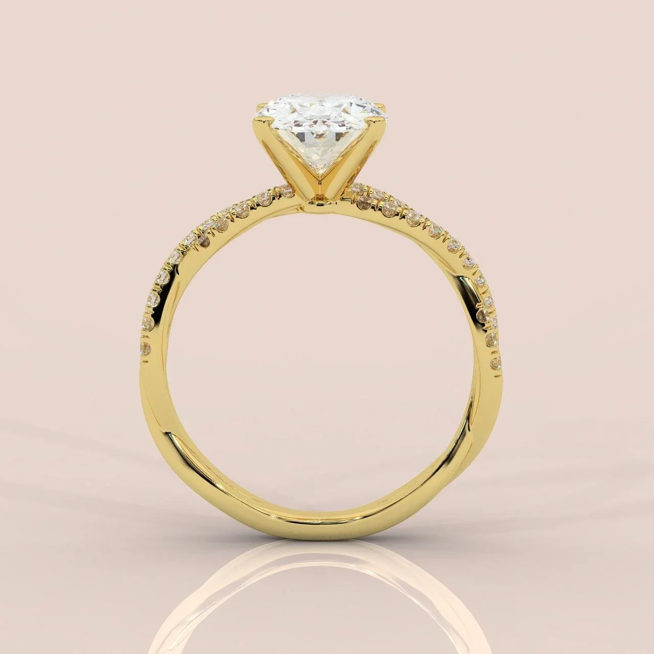 IGI Certified 2.50Ct Oval Diamond Lab Grown Petite Twisted Vine Nature Inspired Diamond Engagement Ring - Image 4