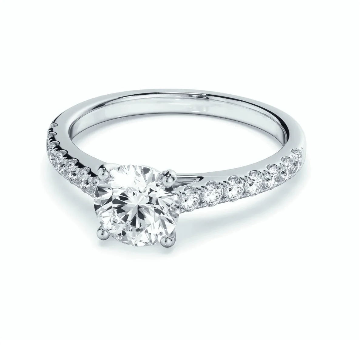 Clearance Sale – IGI 1.75CT Lab Grown Diamond Engagement Ring in Platinum with Side Diamonds on Shank - Image 4
