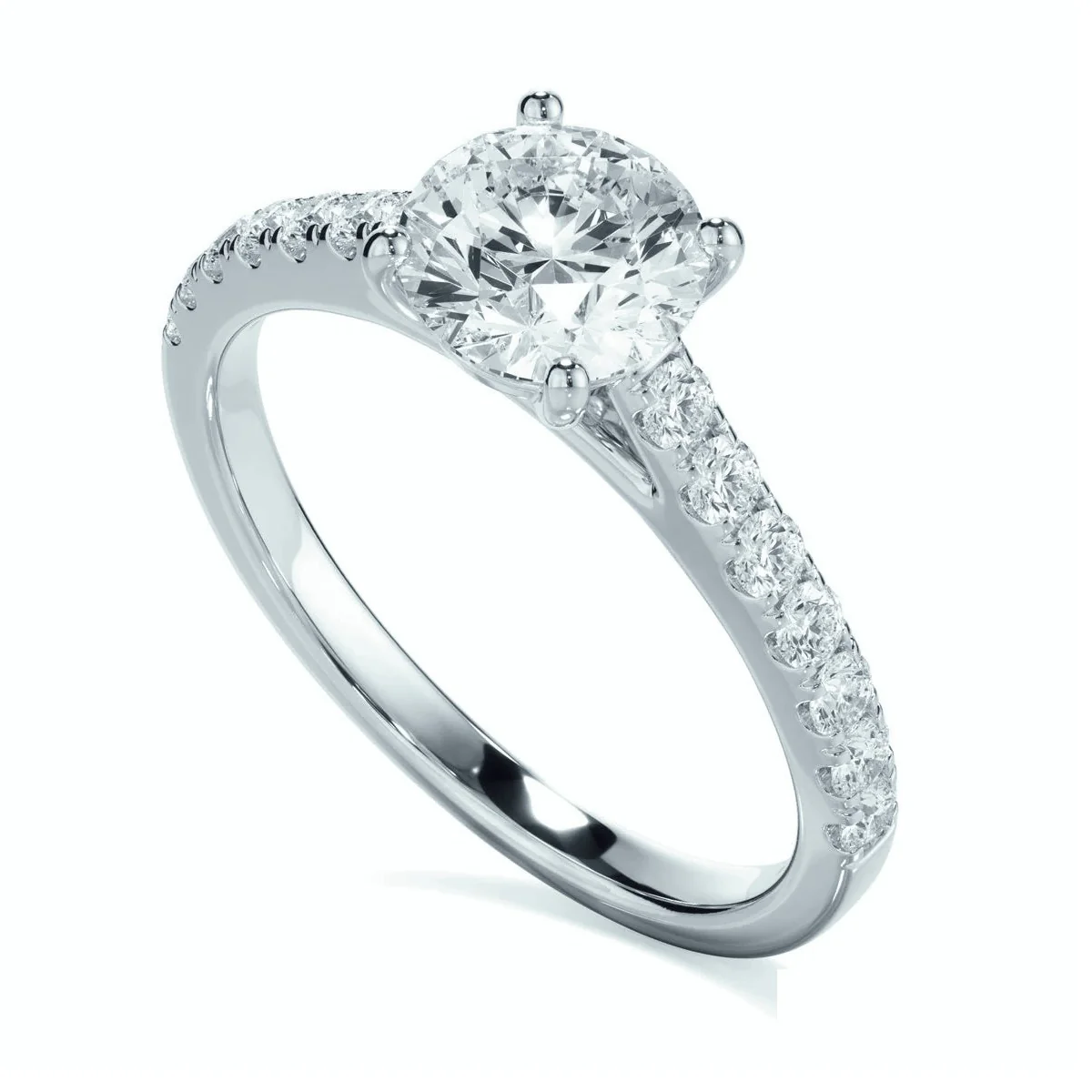 Clearance Sale – IGI 1.75CT Lab Grown Diamond Engagement Ring in Platinum with Side Diamonds on Shank - Image 6
