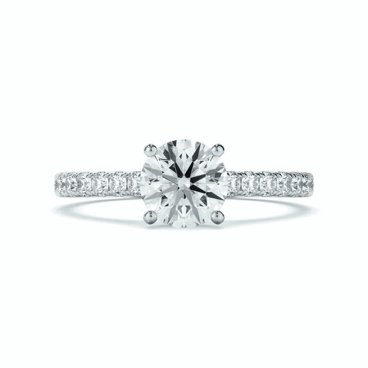 Clearance Sale – IGI 1.75CT Lab Grown Diamond Engagement Ring in Platinum with Side Diamonds on Shank - Image 7