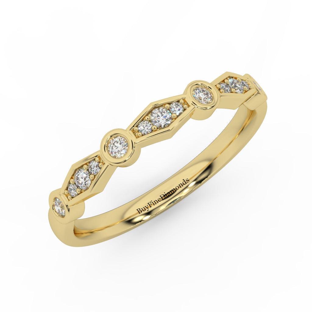 Lab Round Diamond Stacking Women's Wedding Band Ring - Image 3