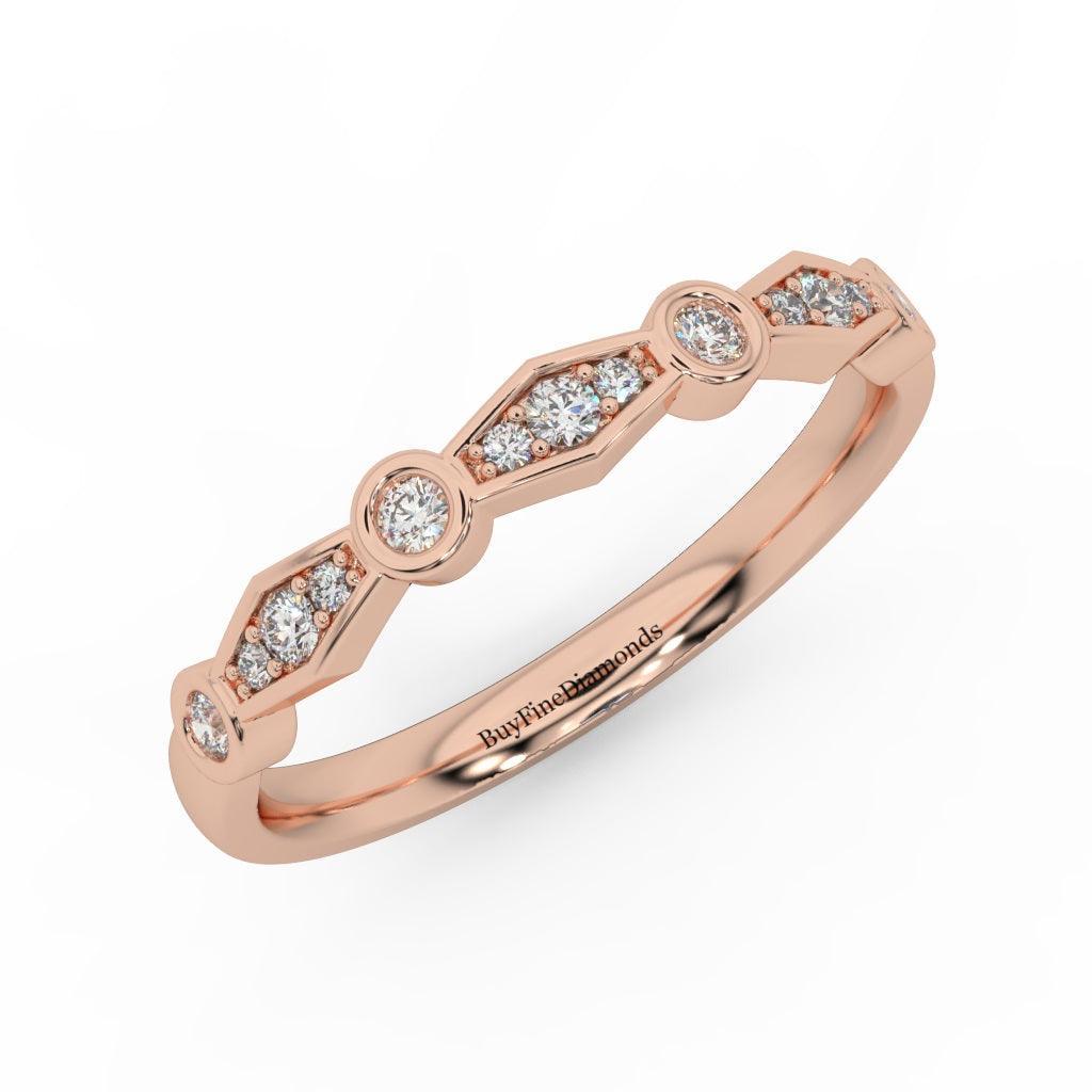 Lab Round Diamond Stacking Women's Wedding Band Ring - Image 4