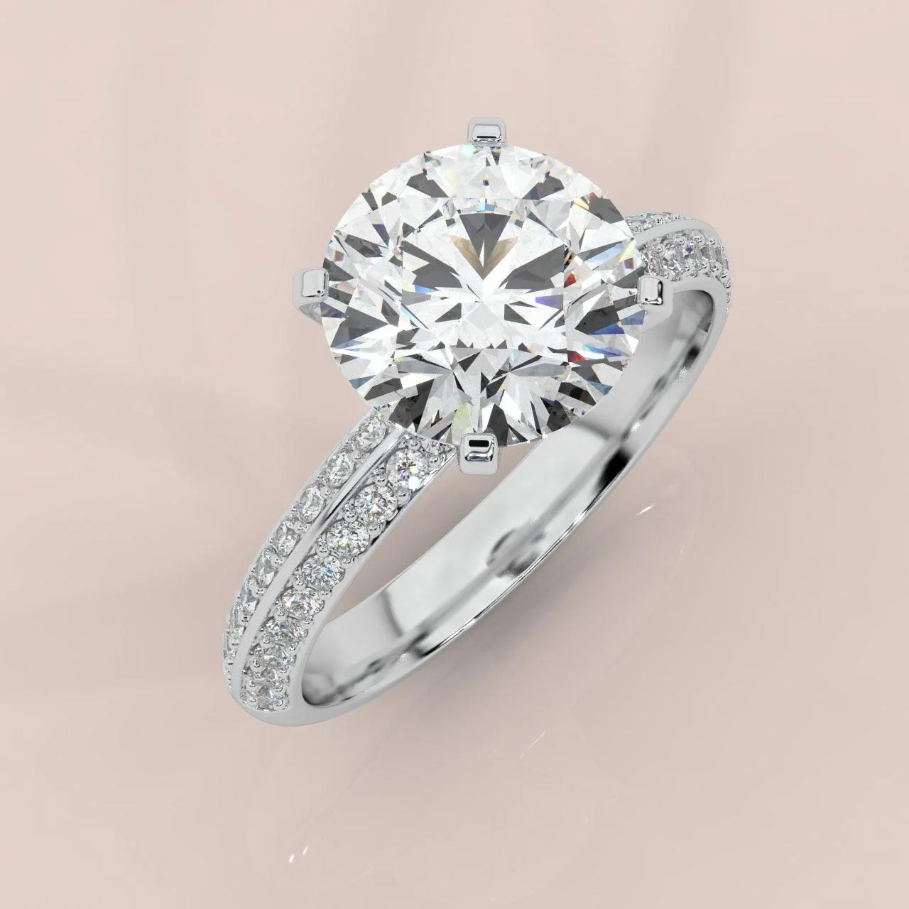 IGI Certified 5.50Ct Huge Round Diamond Engagement Ring Platinum / Gold - Image 4
