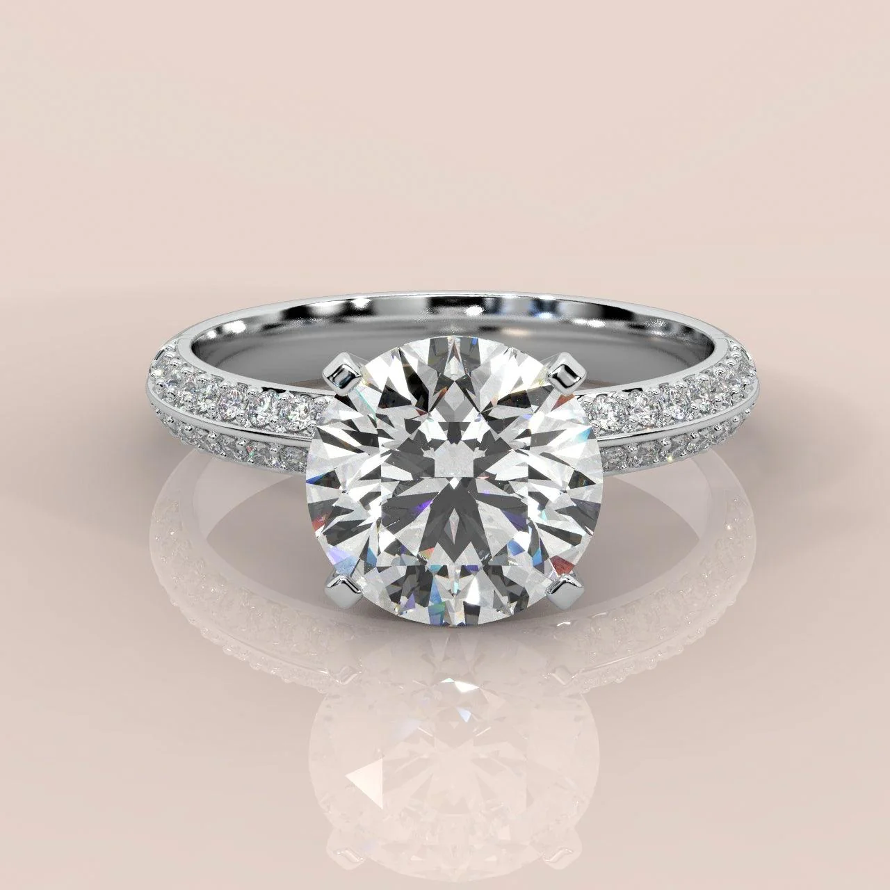 IGI Certified 5.50Ct Huge Round Diamond Engagement Ring Platinum / Gold - Image 5