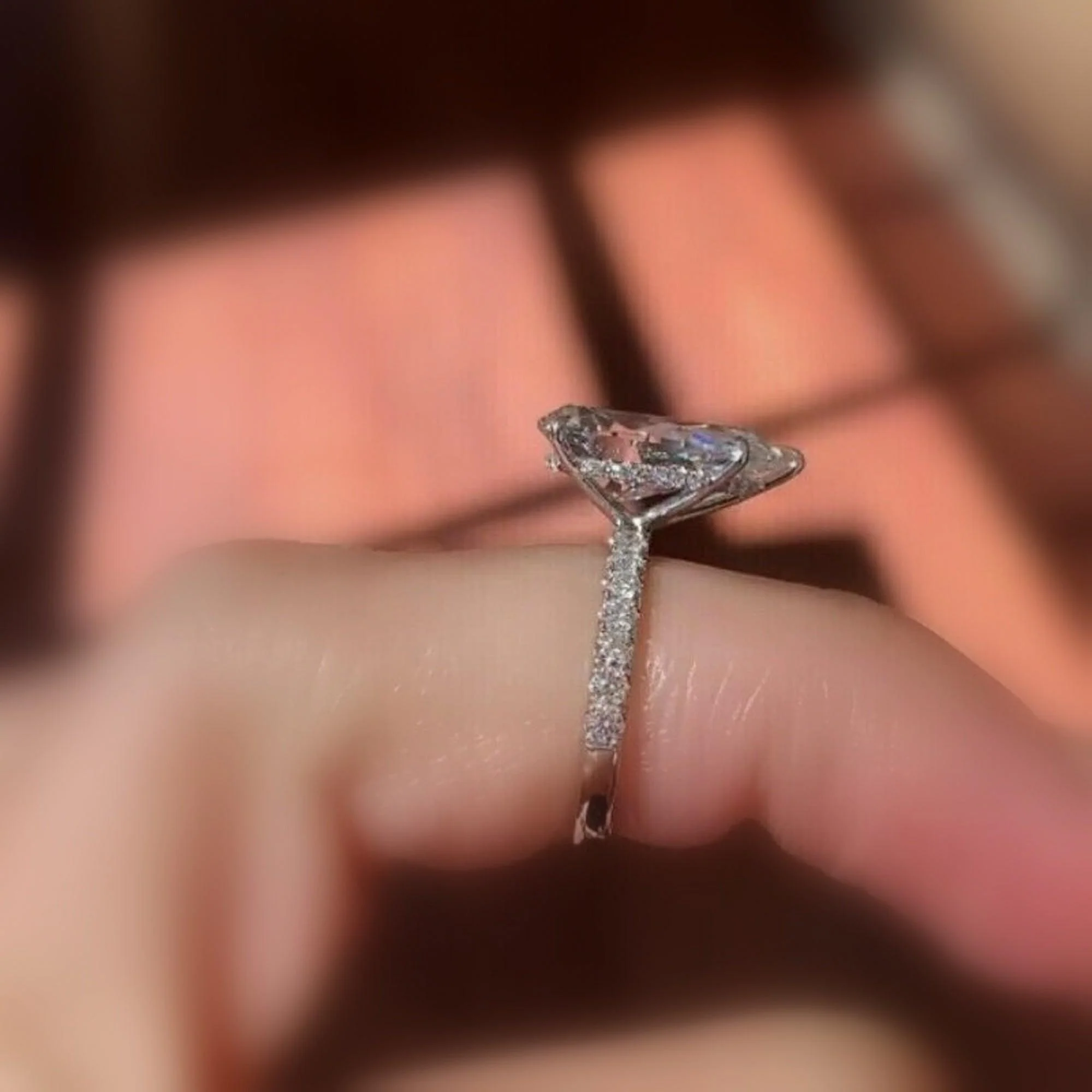 Big Pear Lab Diamond Engagement Ring Platinum 5.50Ct - Image 3