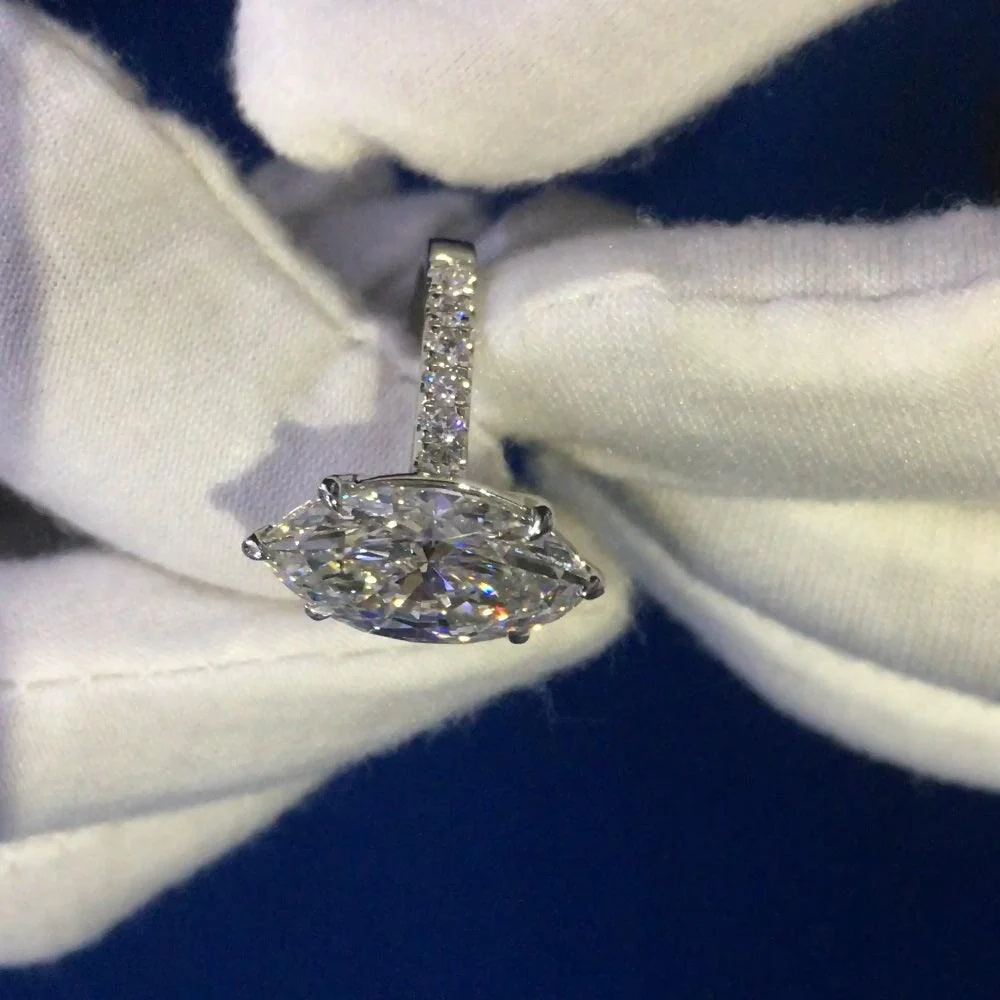 IGI Certified Huge 5.50Ct Marquise Diamond Engagement Ring Platinum - Image 6