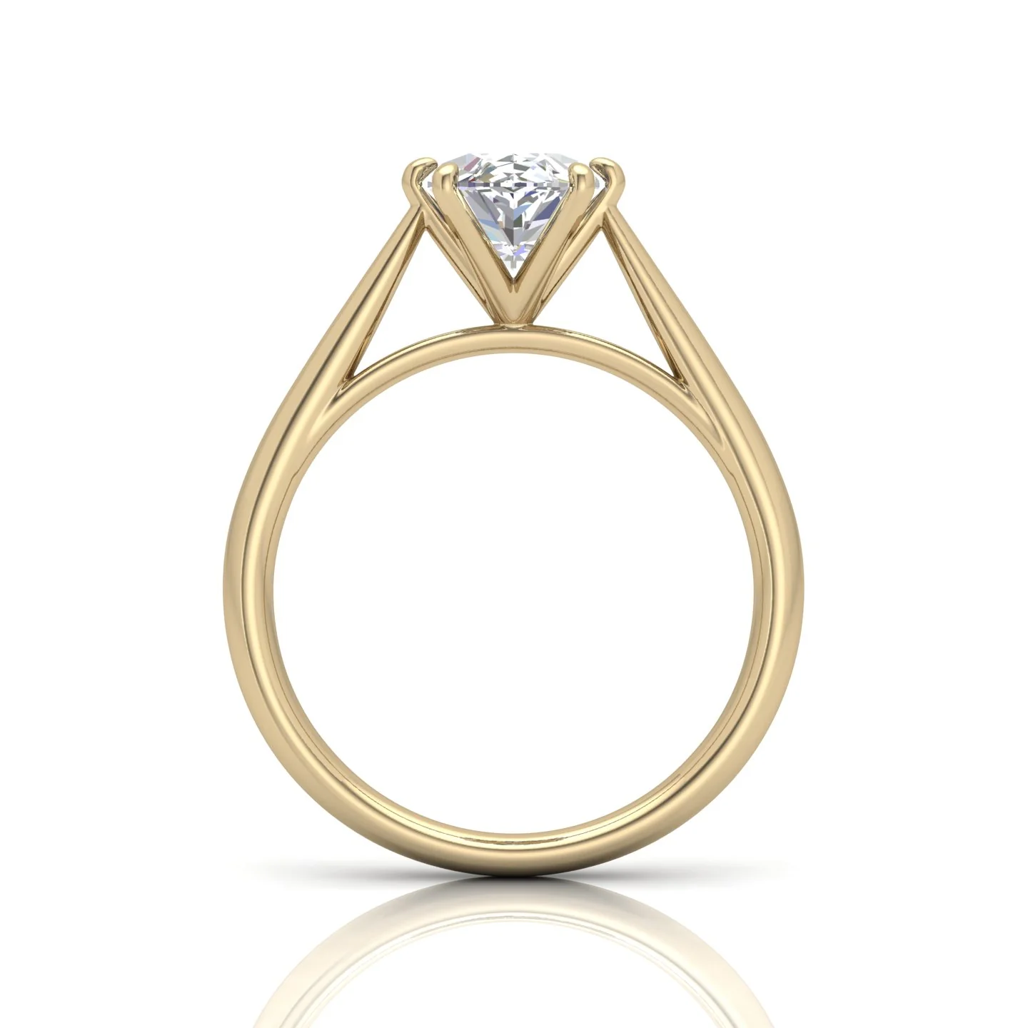 Marquise Diamond Cathedral Solitaire Ring - Image 6