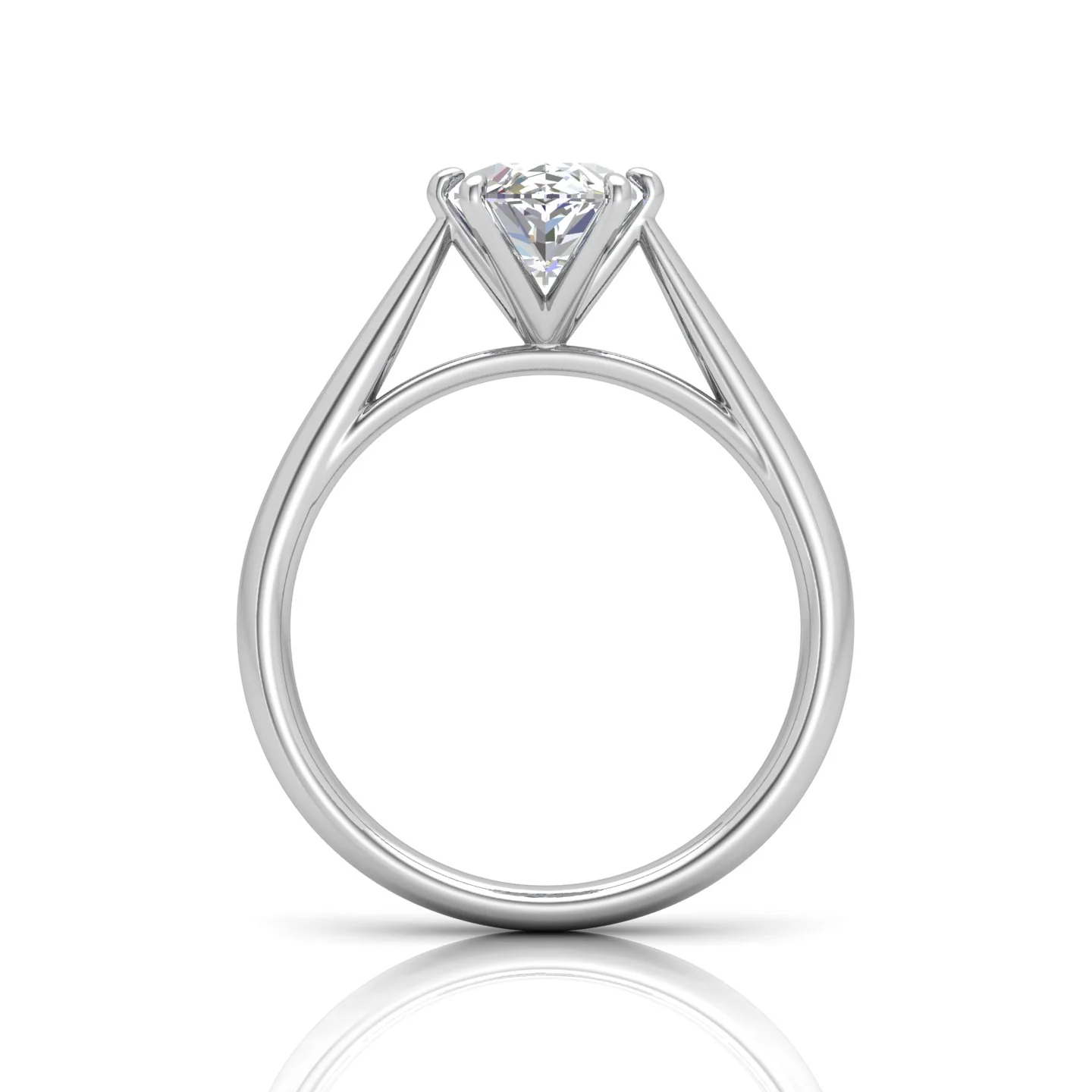 Marquise Diamond Cathedral Solitaire Ring - Image 7