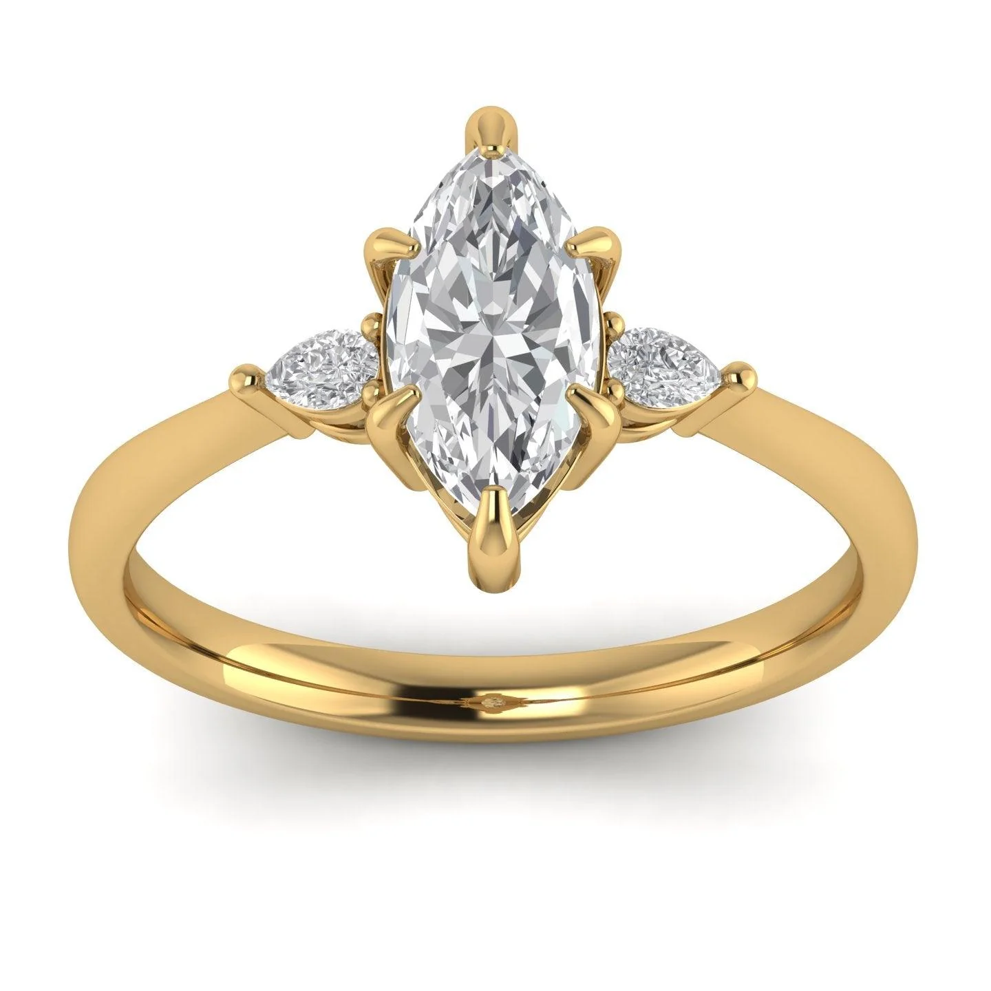 Marquise & Pear Diamond 3 Stone Engagement Ring in Platinum 2.00Ct - Image 5
