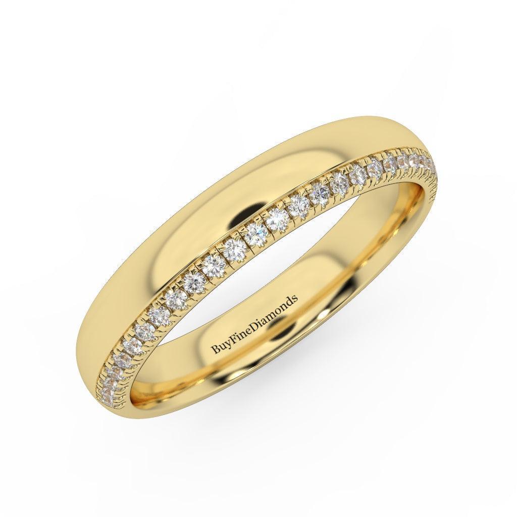 3.5MM Micro Pave Set Natural Round Diamond Wedding Ring For Women - 0.20 Carat - Image 3