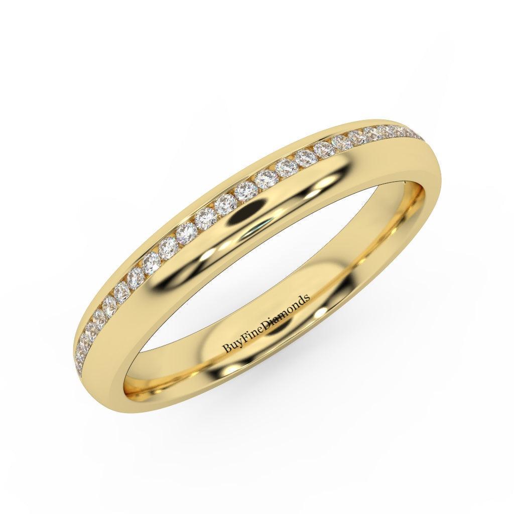 3MM Lab Round Diamond Wedding Band Ring For Her - Image 3