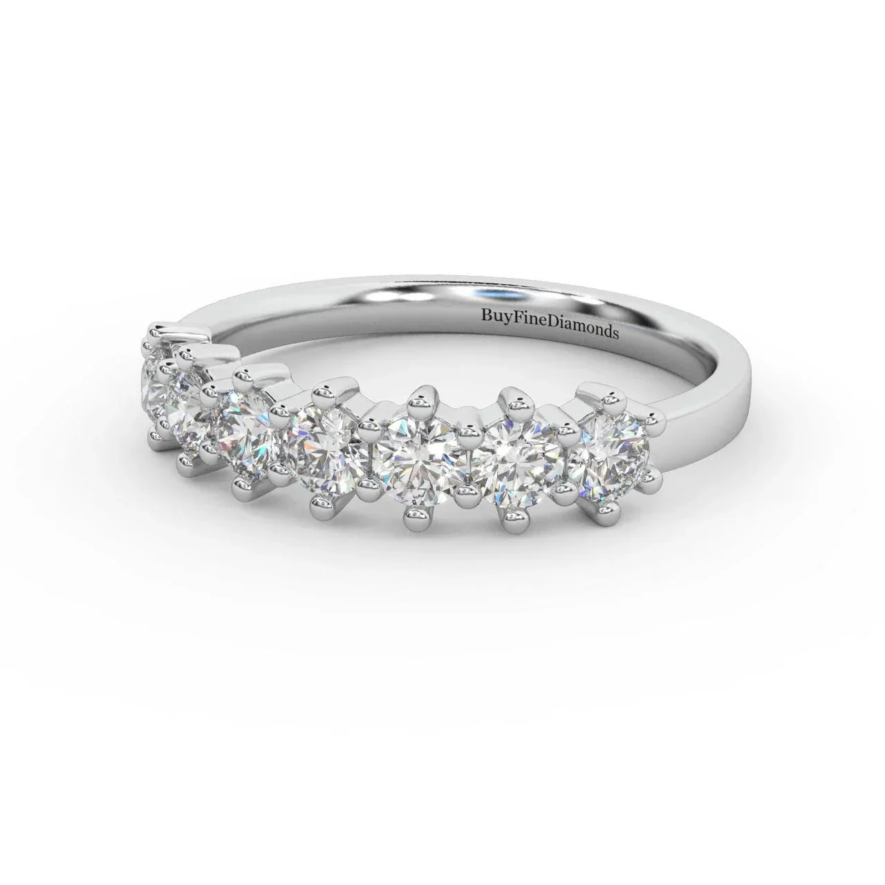 Natural 7 Round Diamond Women's Wedding Ring - 0.65 Carat - Image 2