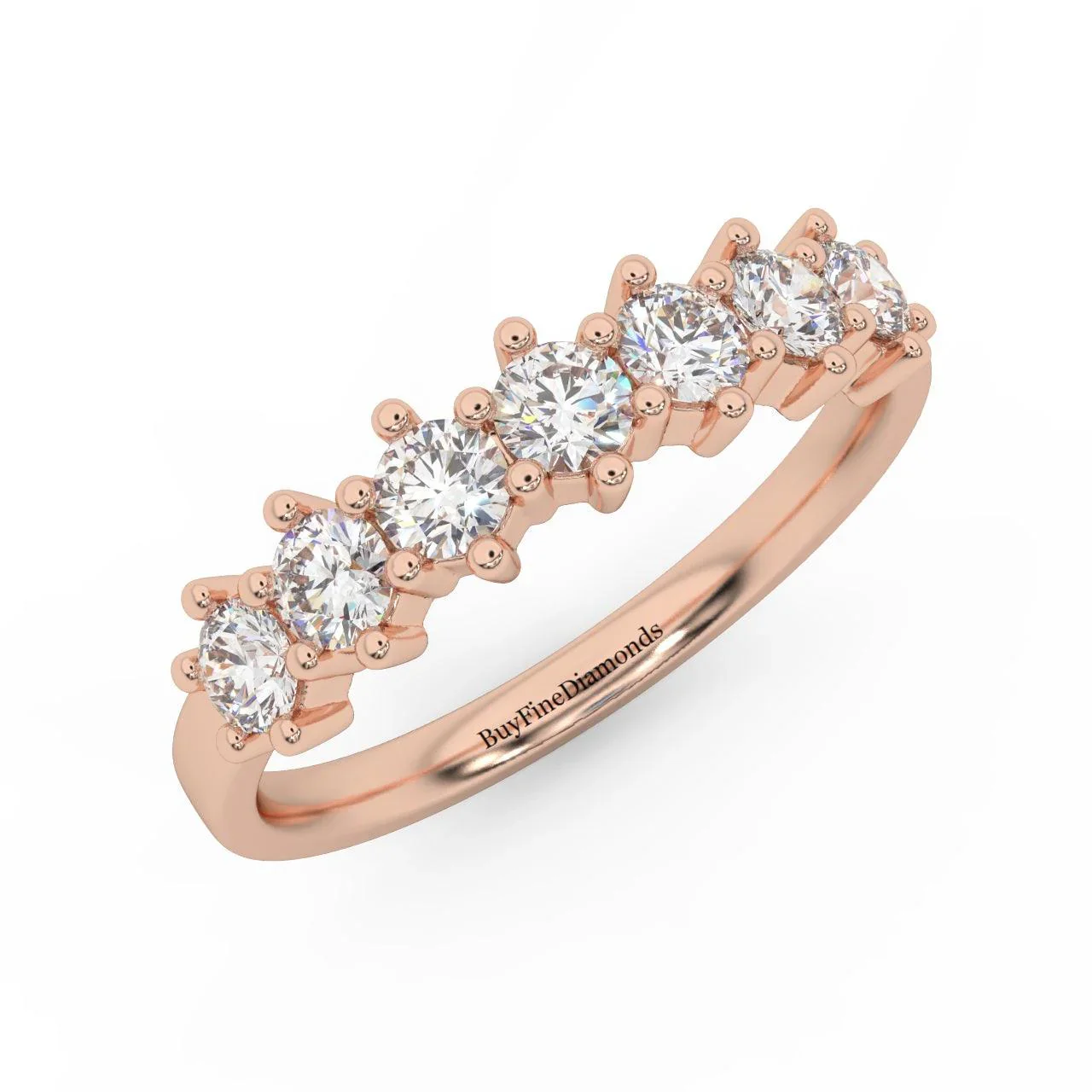 Natural 7 Round Diamond Women's Wedding Ring - 0.65 Carat - Image 4