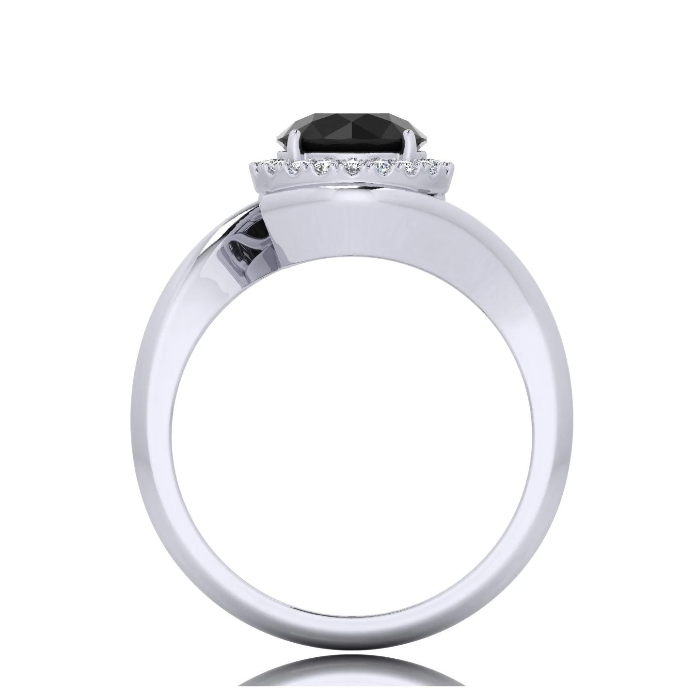1.25 Carat Black Diamond Halo Engagement Ring For Her In Variant Metal - Image 7