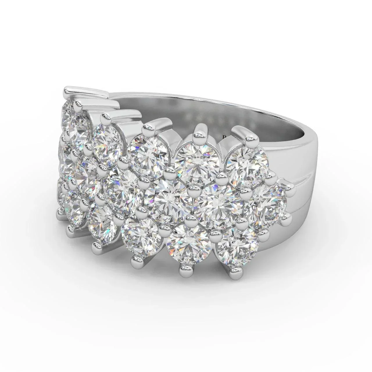 Natural Round Diamond Designer Half Eternity Ring - 3.50 Carat - Image 2