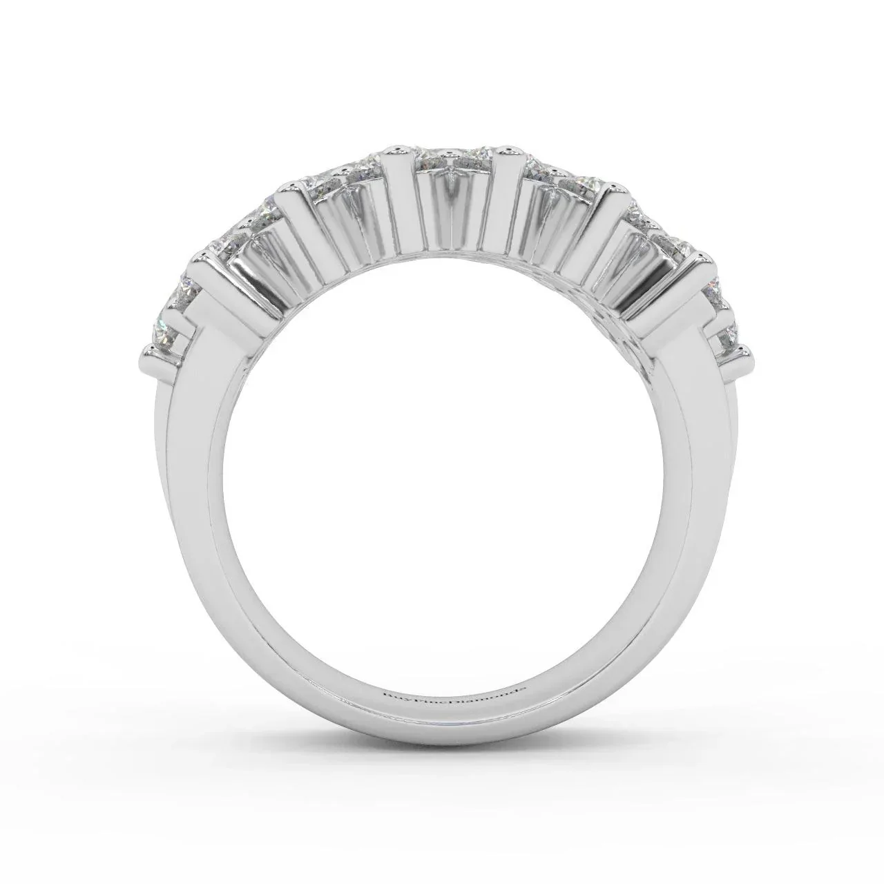 Natural Round Diamond Designer Half Eternity Ring - 3.50 Carat - Image 6